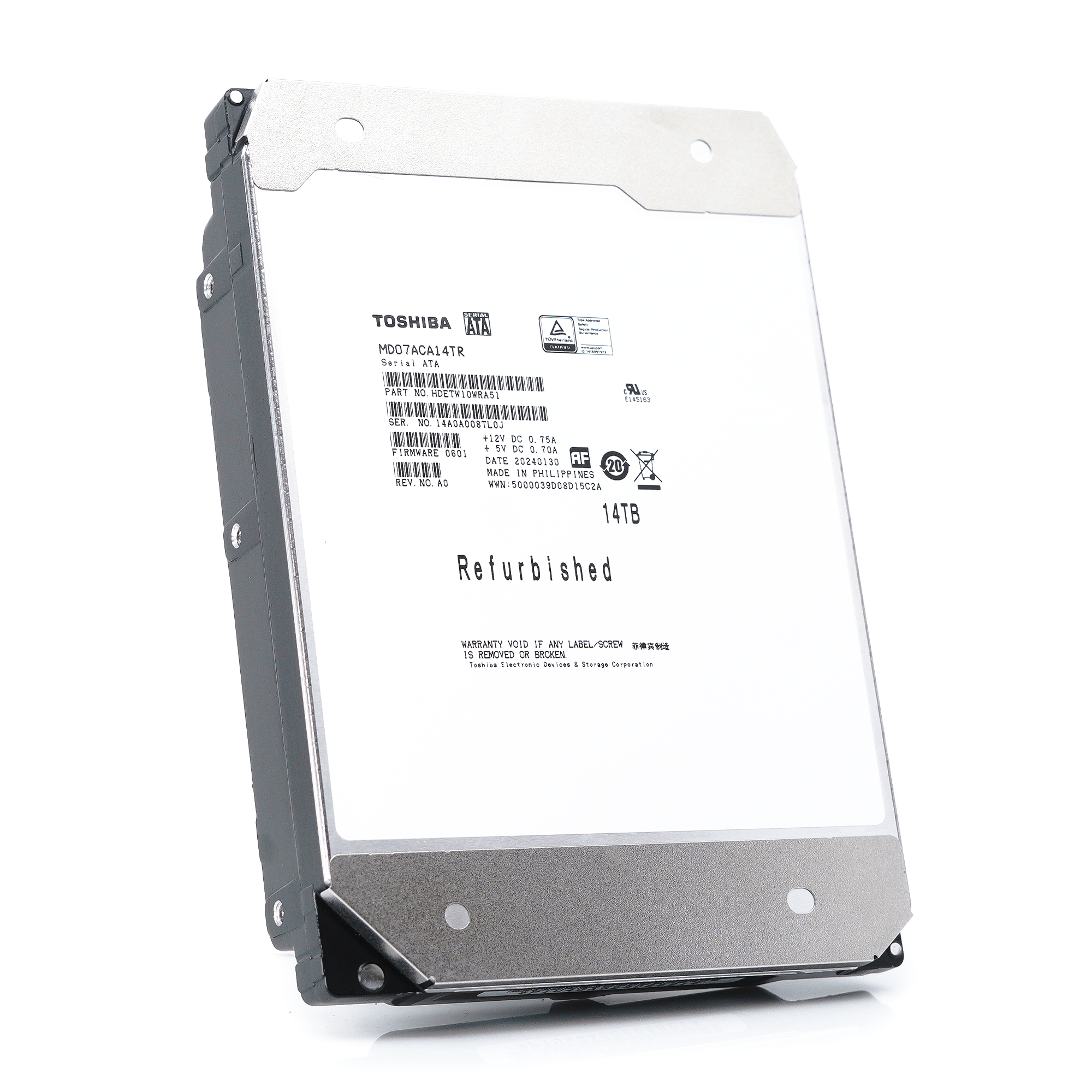 Toshiba MD07ACA MD07ACA14TR 14TB 7.2K RPM SATA 6Gb/s 512e Desktop 3.5in Hard Drive