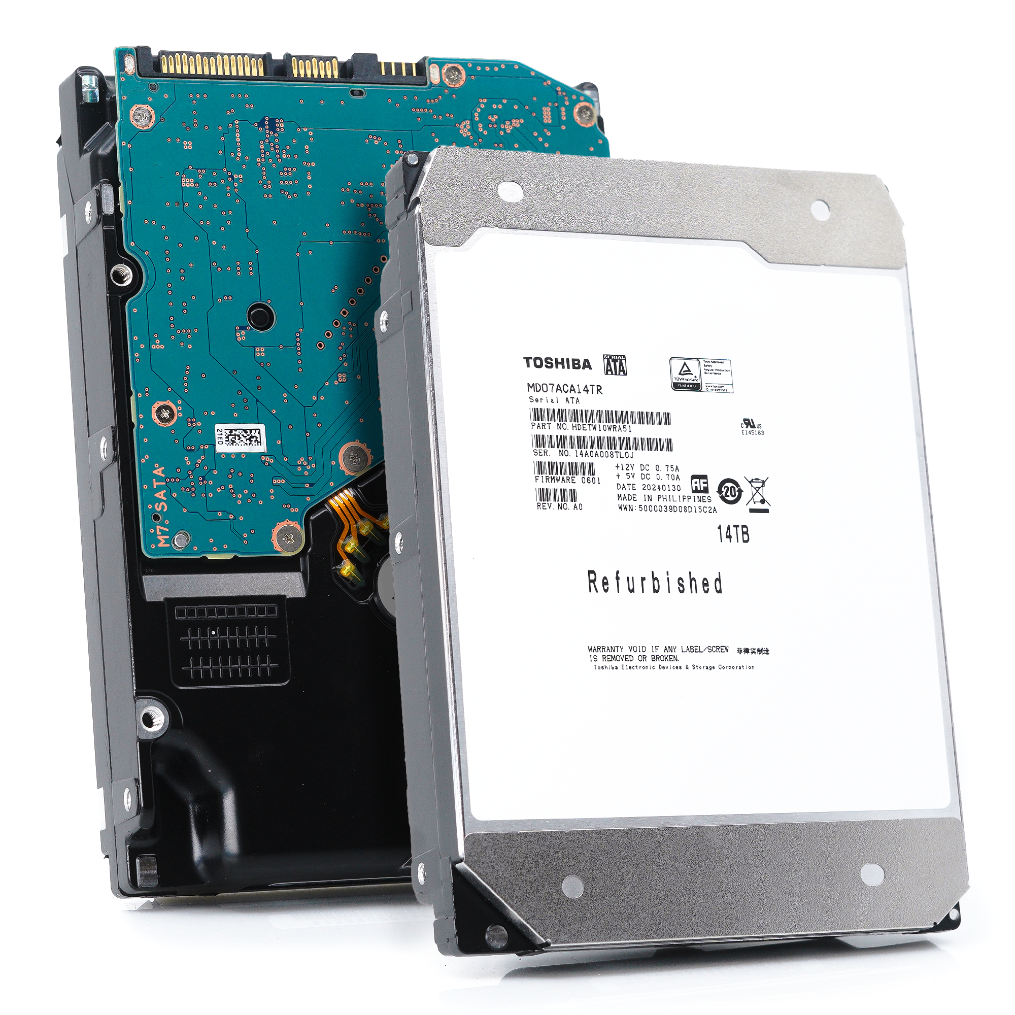Toshiba MD07ACA MD07ACA14TR 14TB 7.2K RPM SATA 6Gb/s 512e Desktop 3.5in Refurbished HDD