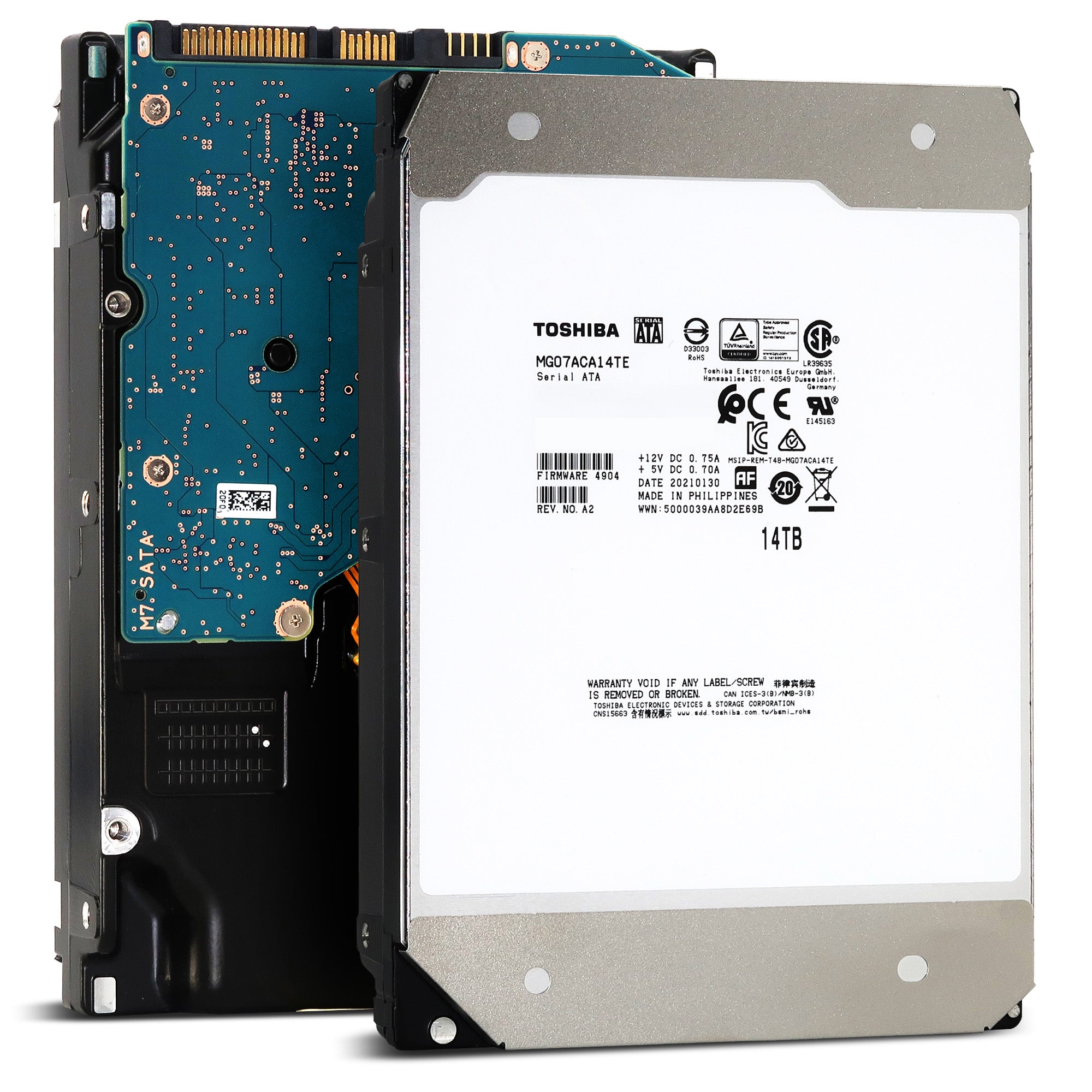 Toshiba MG Series MG07ACA14TE 14TB 7.2K RPM SATA 6Gb/s 512e 3.5in Hard Drive