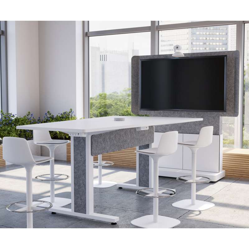 Middle Atlantic Forum Free-Standing 48" (2-Bay) Display Stand for (1) 66" to 75" Display, Light Finish