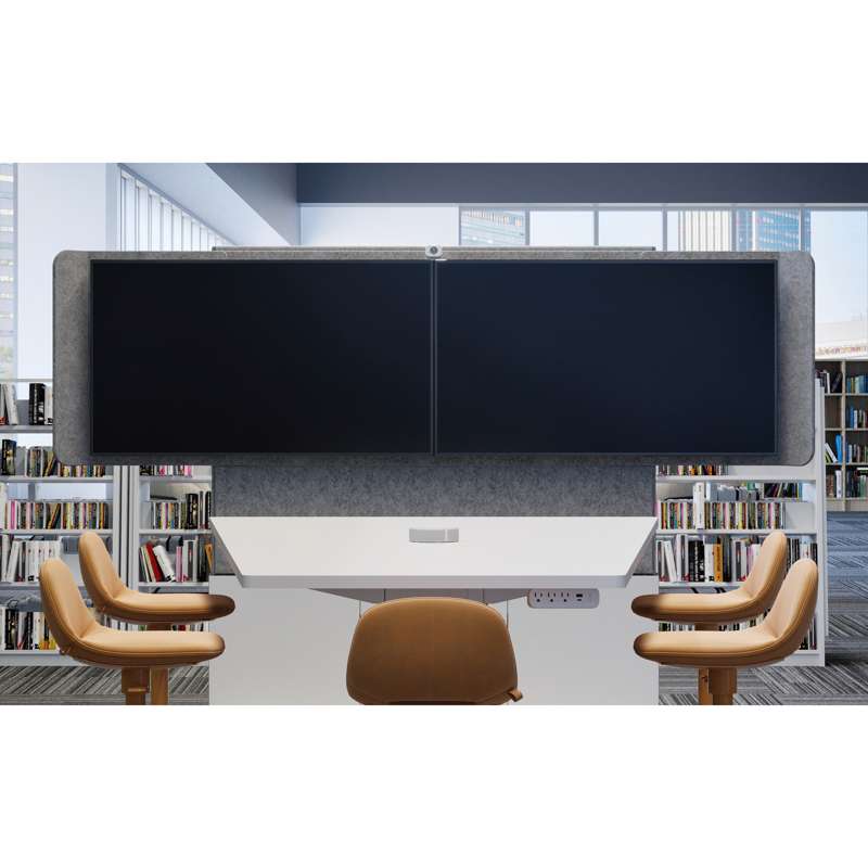Middle Atlantic Forum Free-Standing 66" (3 Bay) Display Stand for (2) 50" to 55" Display, Light Finish