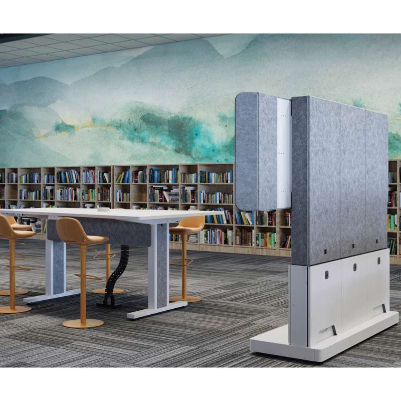 Middle Atlantic Forum Free-Standing 66" (3 Bay) Display Stand for (2) 66" to 75" Display, Light Finish