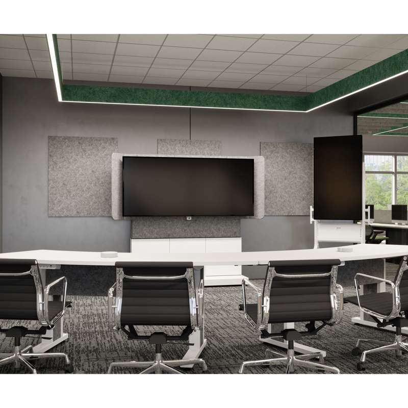 Middle Atlantic Forum Free-Standing 66" (3 Bay) Display Stand for (1) 81" 21:9 Ultra-Wide Display, Light Finish