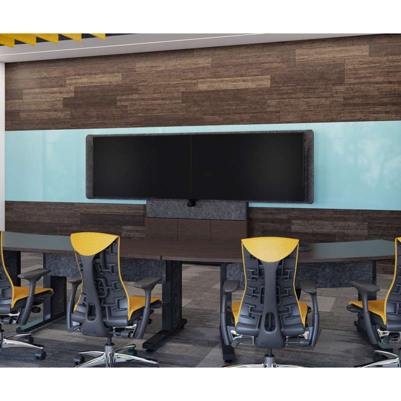 Middle Atlantic Forum Floor-to-Wall Mounted 66" (3 Bay) Display Stand for (2) 56" to 65" Display, Dark Finish