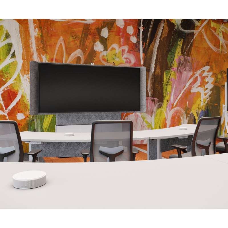 Middle Atlantic Forum Floor-to-Wall Mounted 66" (3 Bay) Display Stand for (1) 105" 21:9 Ultra-Wide Display, Light Finish