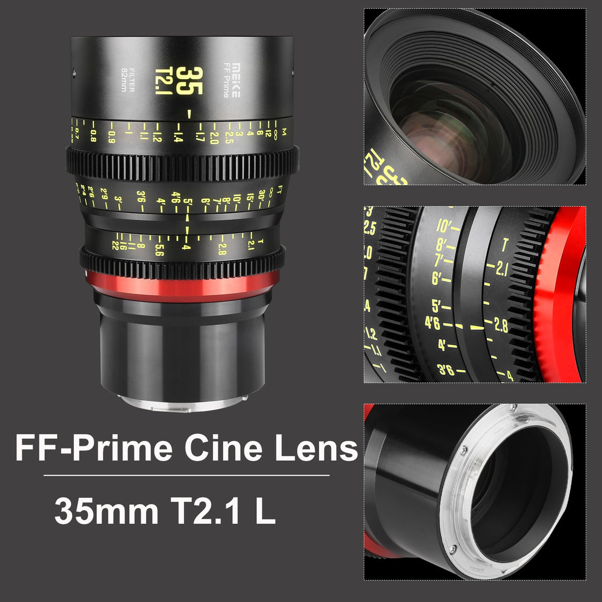 Meike Cinema Full Frame Cinema Prime 35mm T2.1 Lens (L Mount)