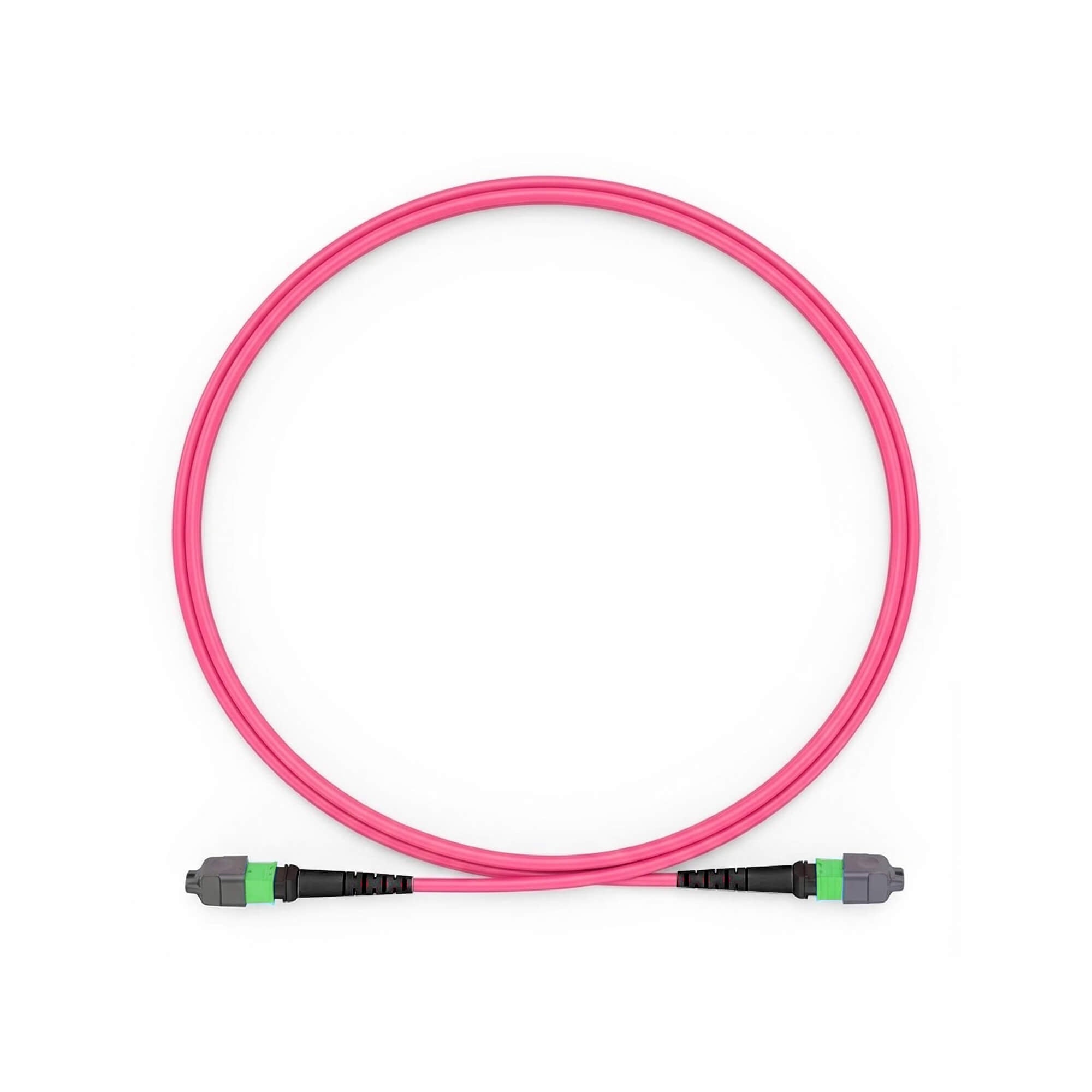 NSComm MPO Jumper Cables, MPO-16 APC (Female) to MPO-16 APC (Female), 16 Fibers, Multimode (OM4), OFNR, Low Loss, Crossover
