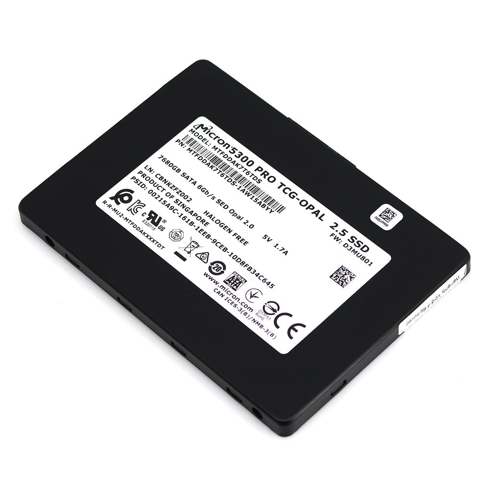 Micron 5300 Pro MTFDDAK7T6TDS-1AW15AB 7.68TB SATA 6Gb/s 2.5in 3D TLC TCG-SED Enterprise Solid State Drive