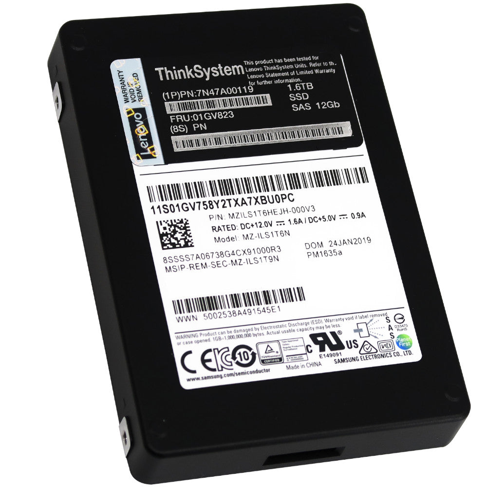 Lenovo PM1635a MZILS1T6HEJH-000V3 01GV823 1.6TB SAS 12Gb/s 2.5in Refurbished SSD