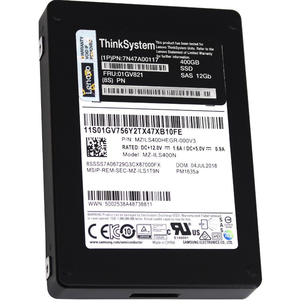 Lenovo PM1635a MZILS400HEGR-000V3 01GV821 400GB SAS 12Gb/s 2.5in Solid State Drive
