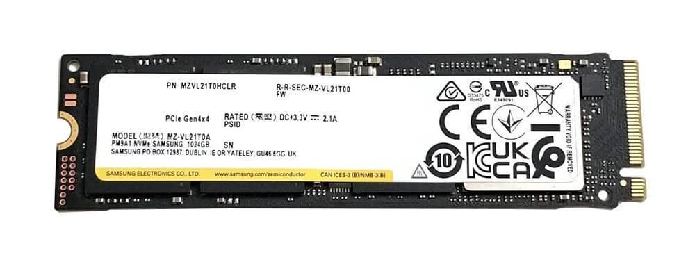 Samsung MZVL21T0HCLR 1TB PM9A1 NVME M.2 2280 PCIE GEN4X4 SSD