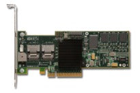 LSI00187 LSI Logic MegaRAID SAS 8708EM2 8-Port 3Gb/s PCIe SAS SATA RAID Adapter. Retail Kit w/Cables