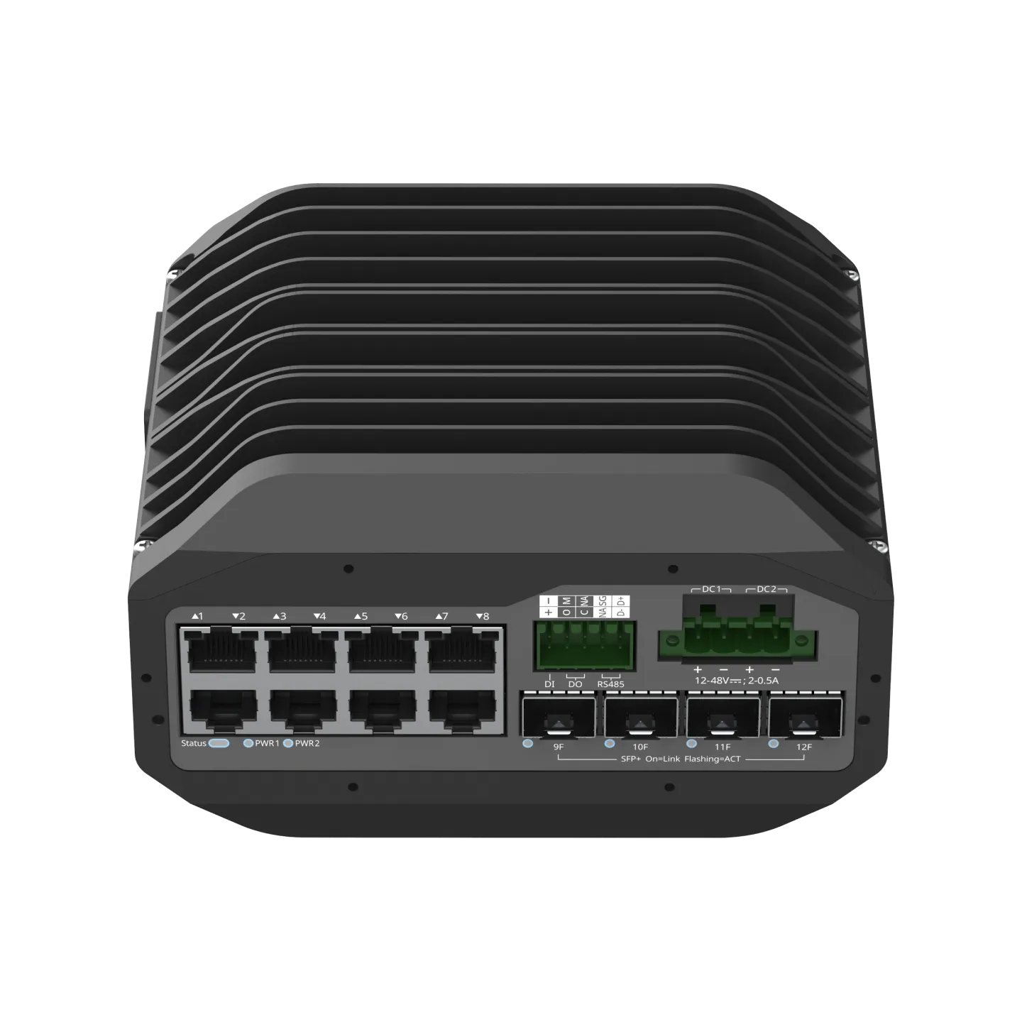 NSComm IS5200-8GT4XS-DC 8x1G & 4x10G SFP+ Industrial Dual DC-Power Switch