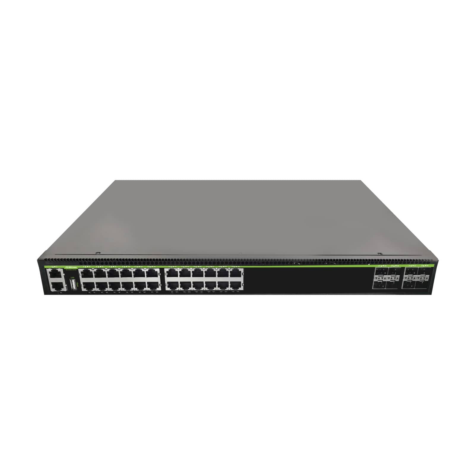 NSComm E530-24P6Y 24-Port PoE+ Campus Access Switch with 25G Uplinks