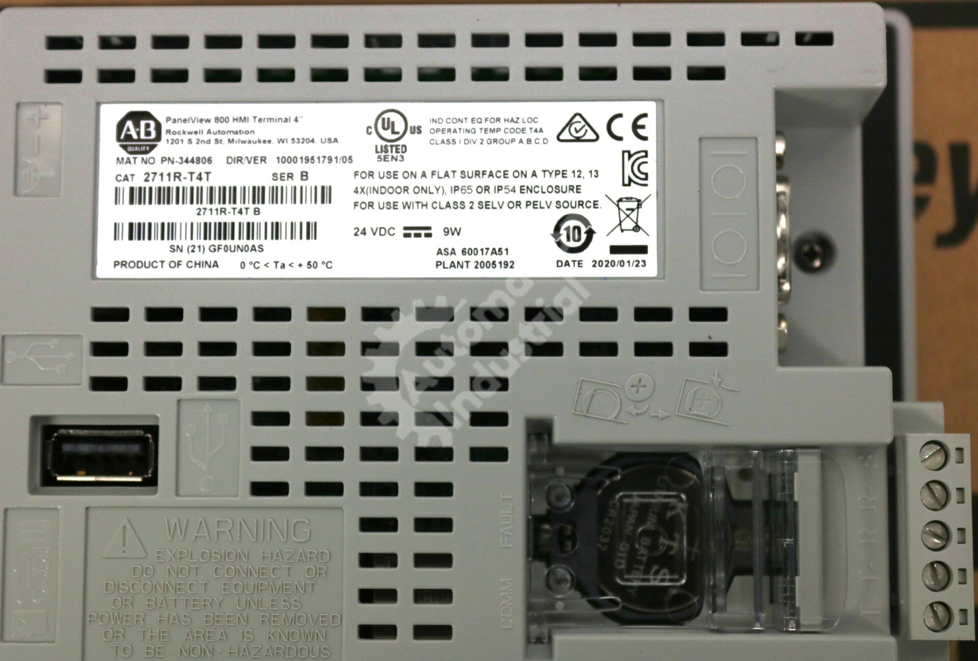 2711R-T4T By Allen Bradley 4In Color Display PanelView 800 Touch Screen NSFP