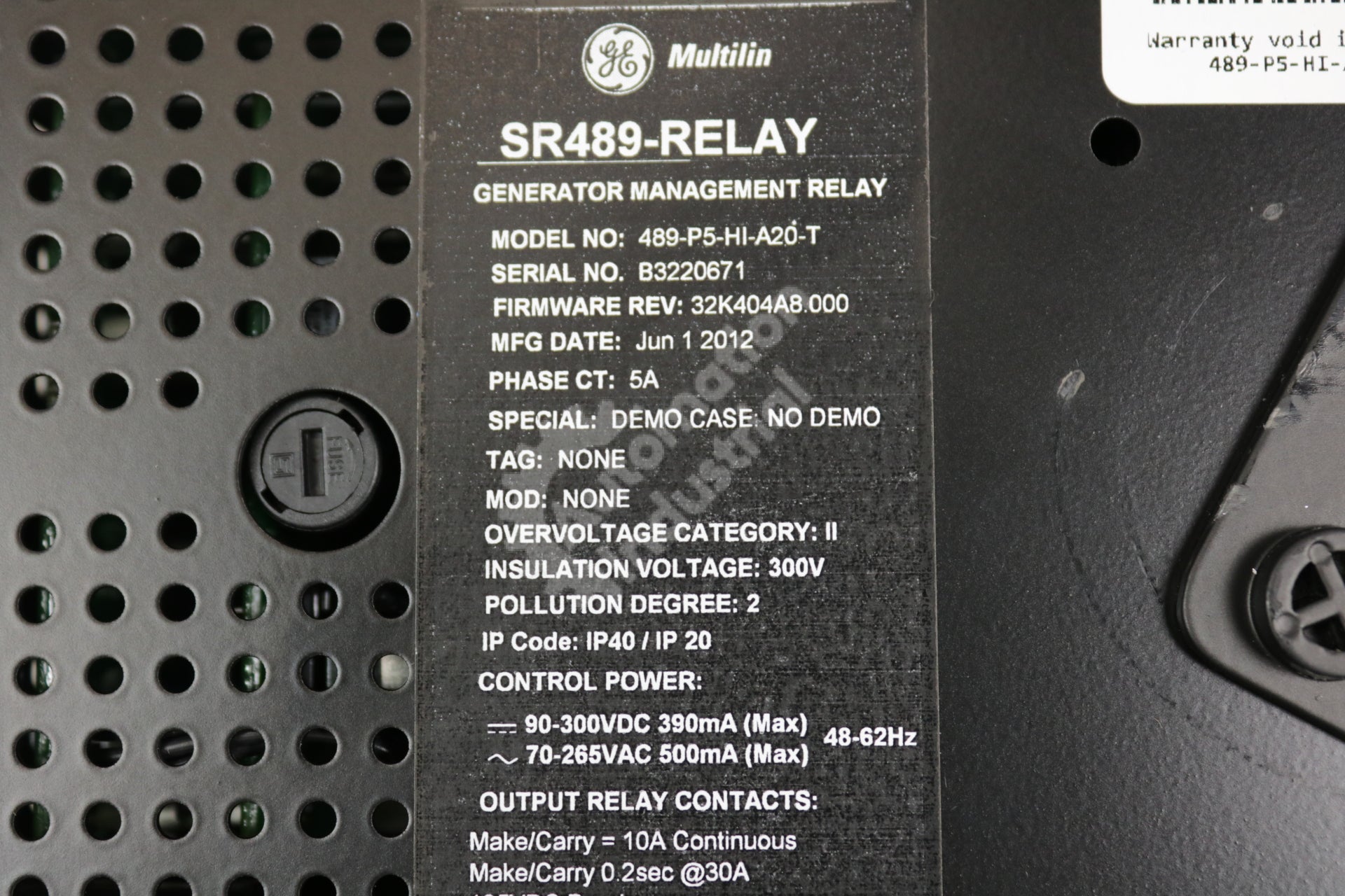 489-P5-HI-A20-T By GE Multilin 489 Generator Management Relay NSFP