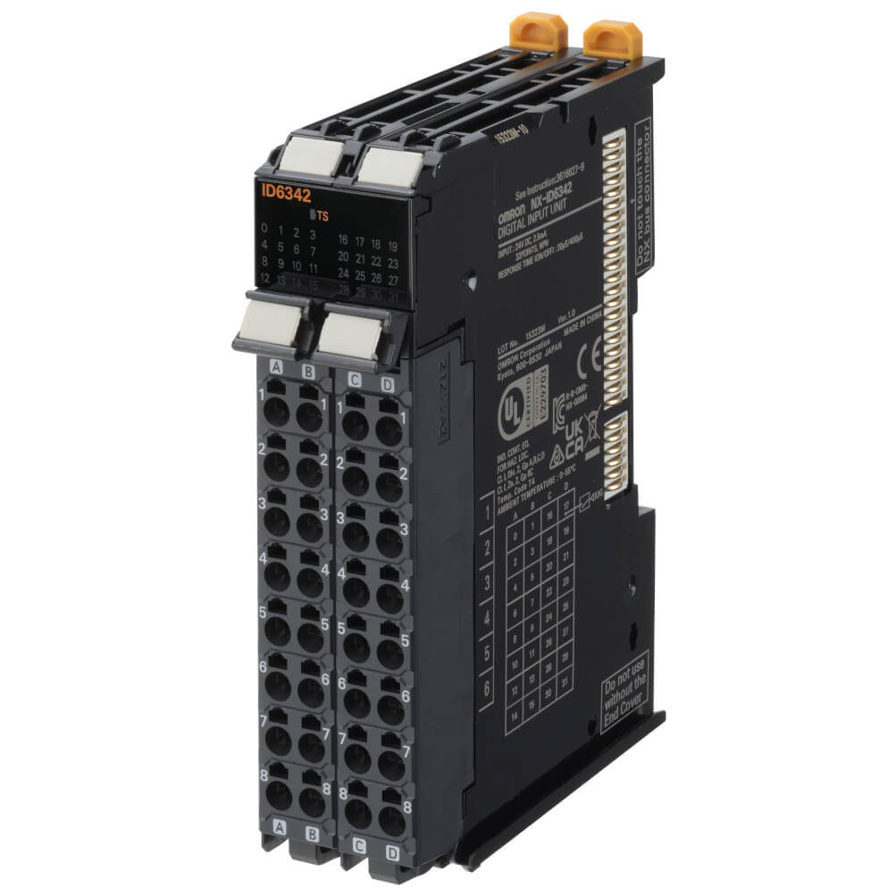 NX-ID6342 | Omron NX Series Digital Input Module 32 NPN Inputs 15–28.8VDC Push-In Connector IP20 24mm Wide
