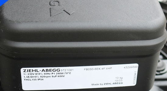 FB050-6EK.4F.V4P ZIEHL-ABEGG Axial Fan 230V 0.18kW 0.88A 870rpm