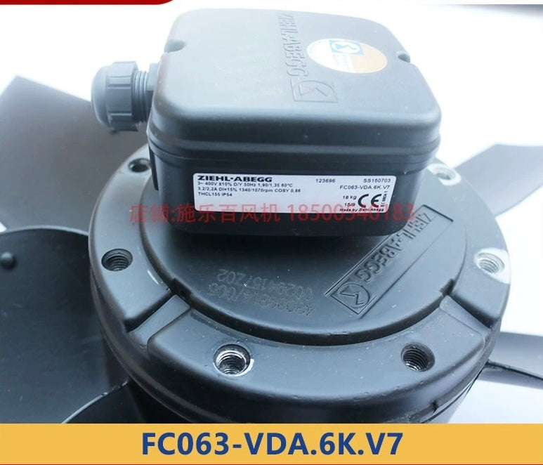 FC063-VDA.6K.V7  ZIEHL-ABEGG Axial Fan 3~ 400V ± 10% 50 Hz 1.9kw, 3.2A 1360/rpm
