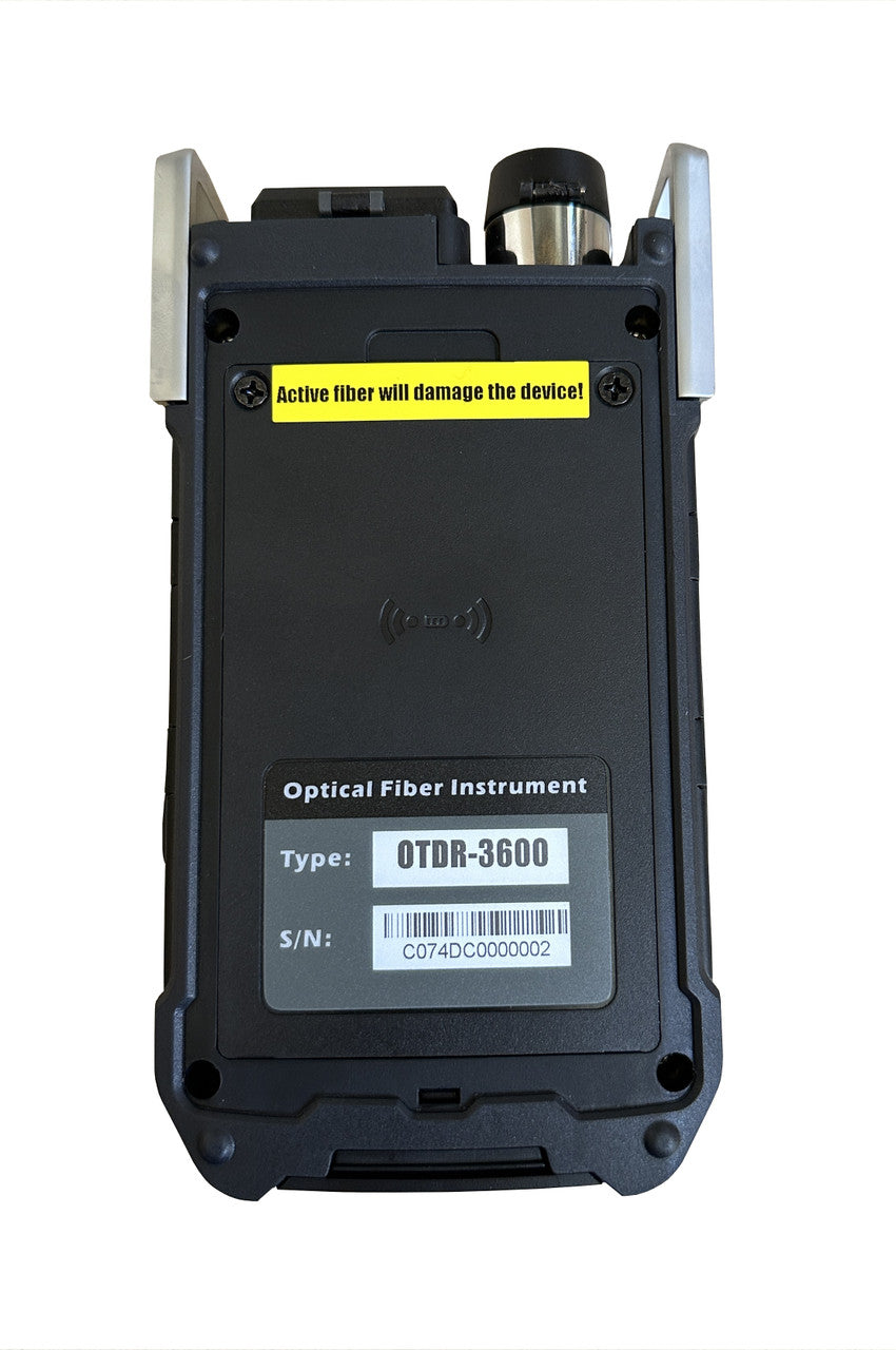 OTDR-3600 - Optical Time Domain Reflectometer - includes VFL 10mW, OPM and OLS functions, RJ45 wiring tester, 4" LCD TFT, internal storage memory and USB connectivity
