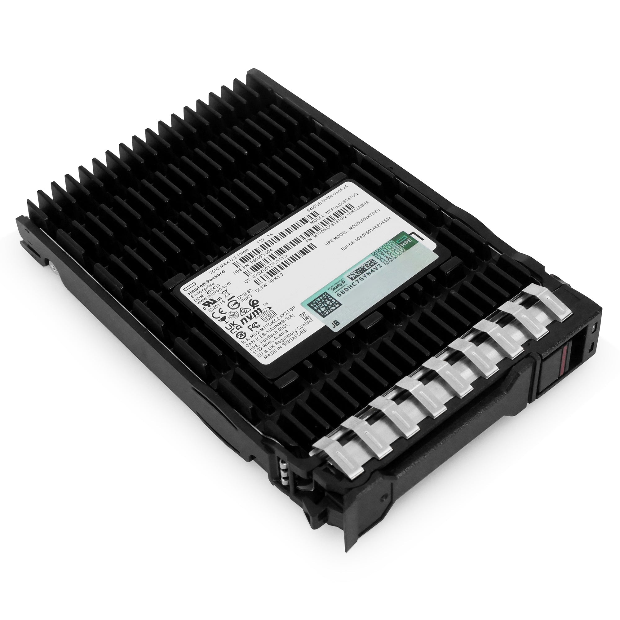 HP Generation 11 P66093-004 6.4TB 3 DWPD PCIe Gen 4.0 x4 8GB/s 3D TLC U.3 NVMe 2.5in Refurbished SSD