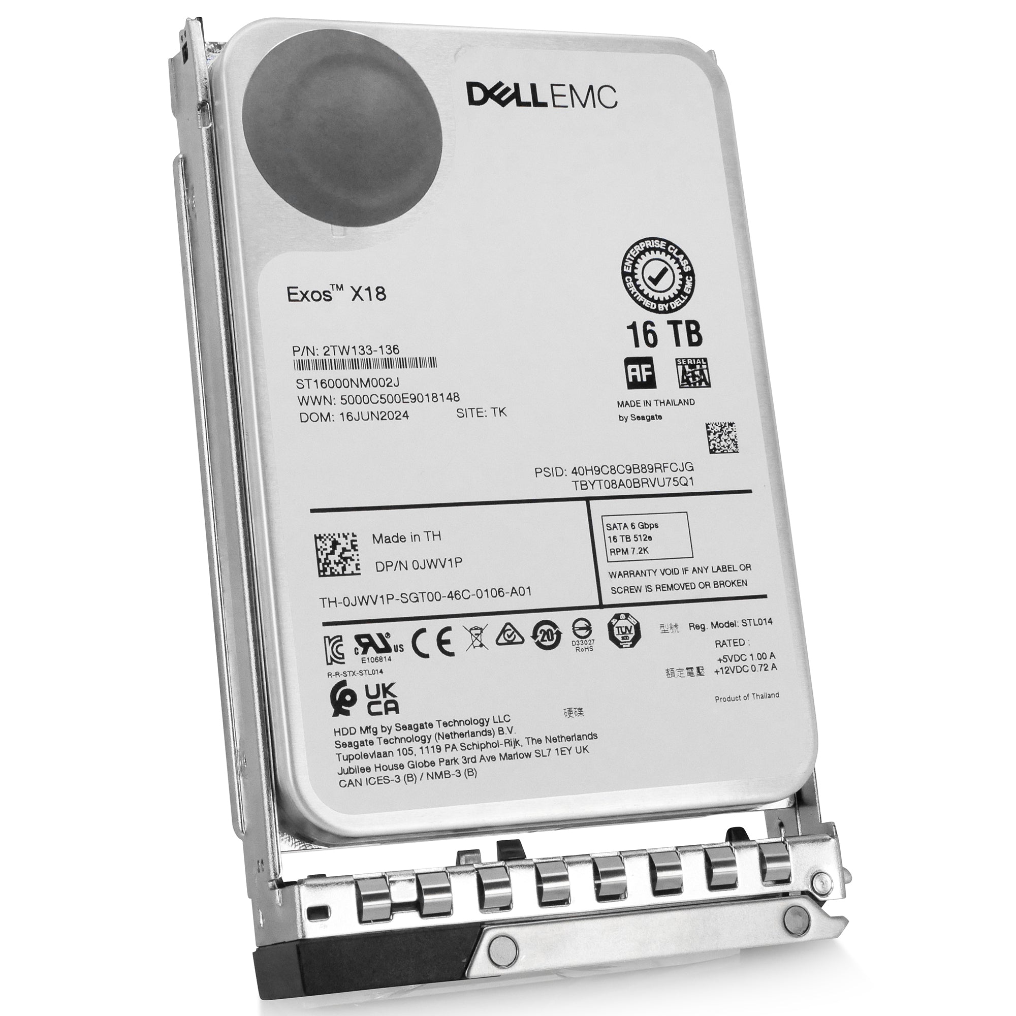 Dell G14 400-BHFE 16TB 7.2K RPM SATA 6Gb/s 512e 3.5in Hard Drive