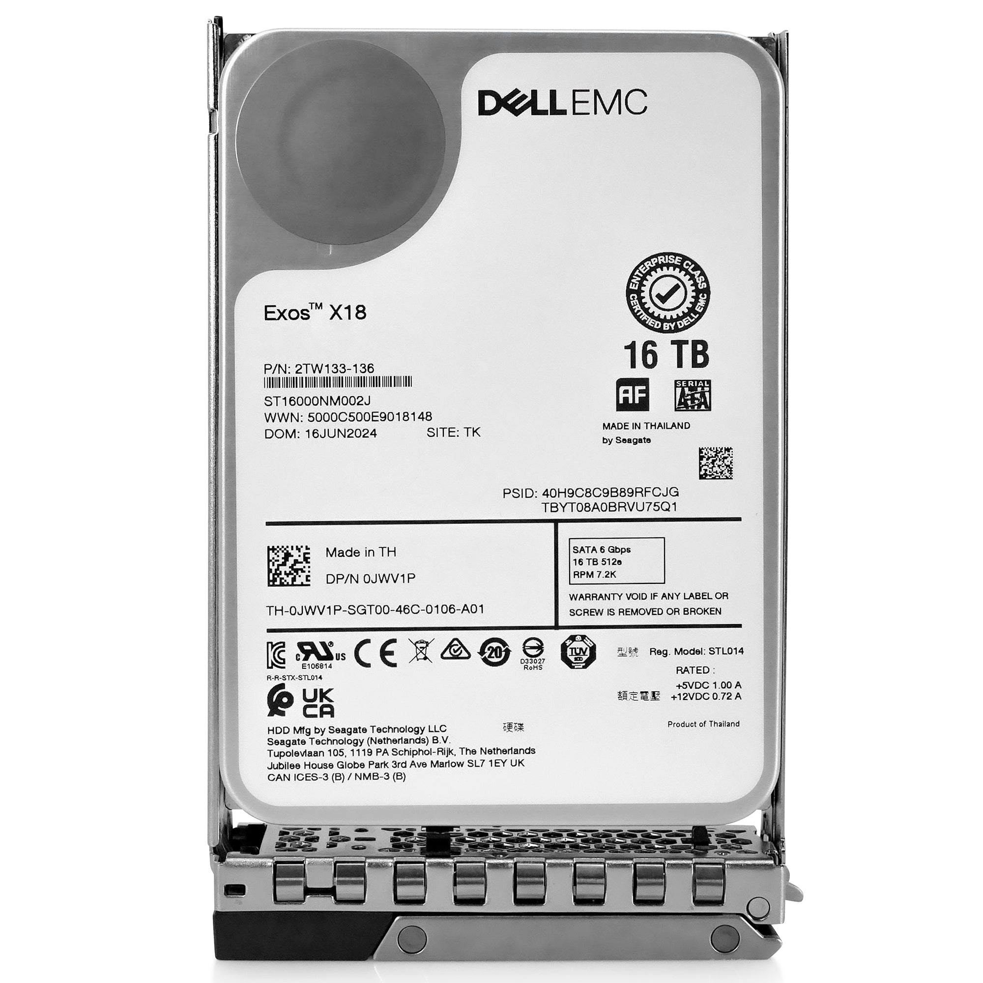 Dell G14 400-BHFD 16TB 7.2K RPM SATA 6Gb/s 512e 3.5in Hard Drive