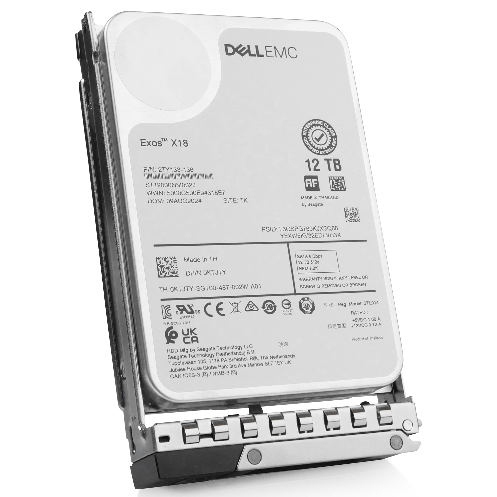 Dell G14 MHN2V 12TB 7.2K RPM SATA 6Gb/s 512e 3.5in Hard Drive
