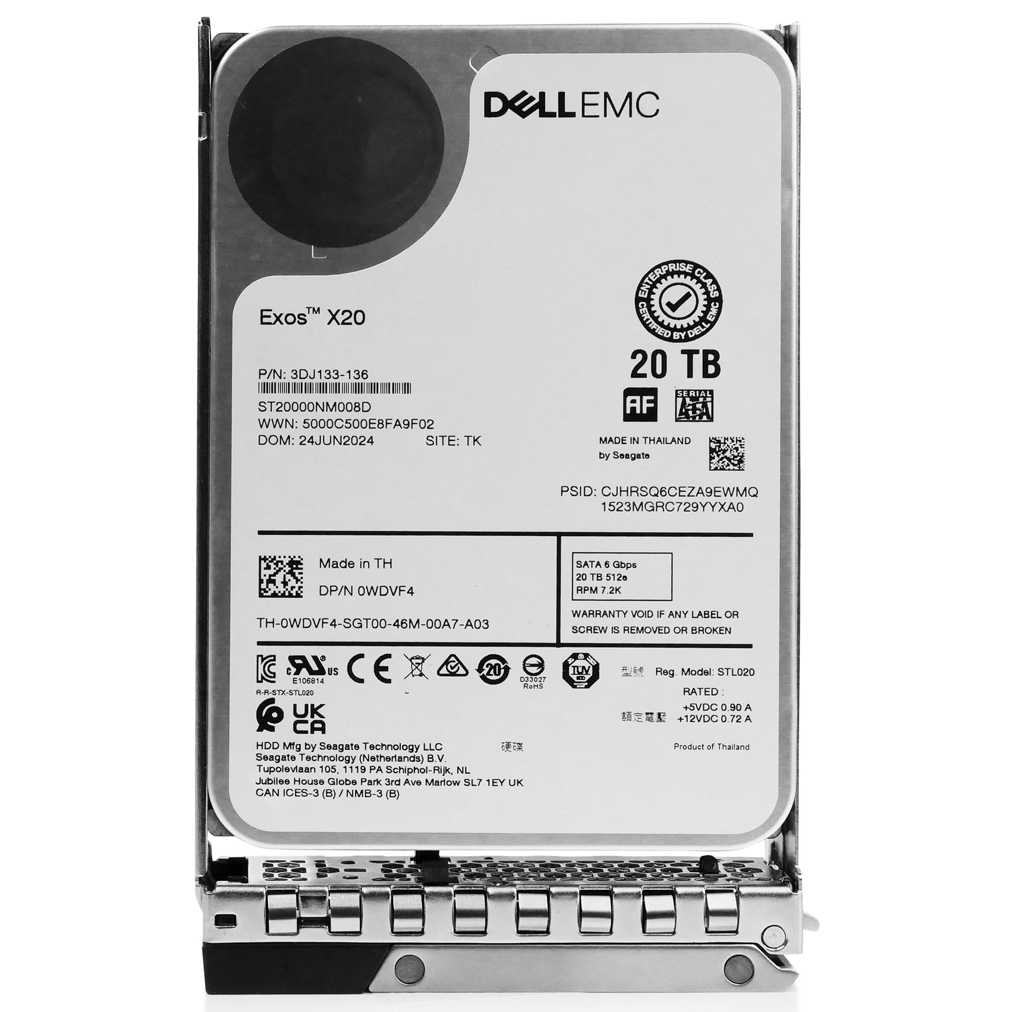 Dell G14 161-BBWF 20TB 7.2K RPM SATA 6Gb/s 512e 3.5in Hard Drive