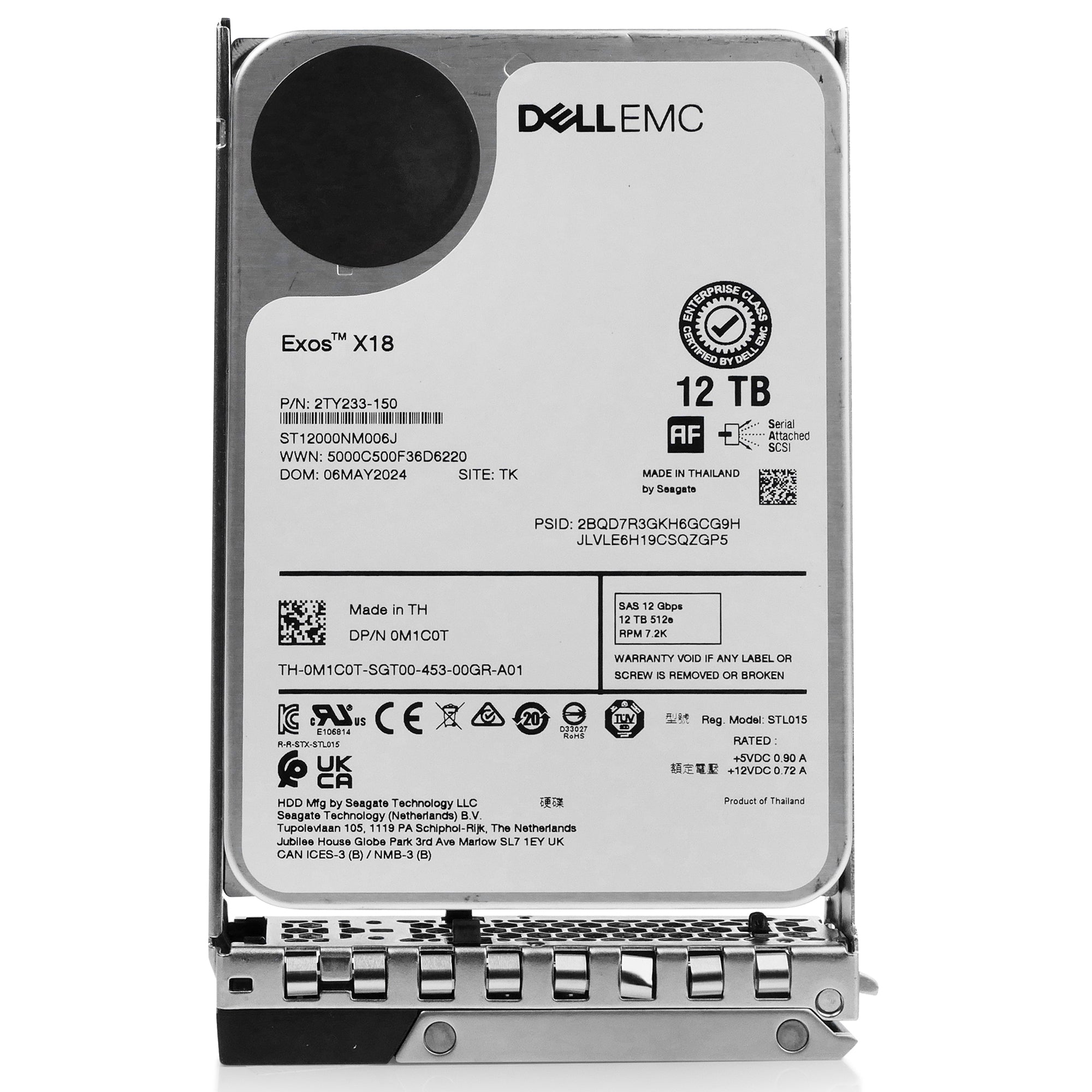 Dell G14 400-AXLN 12TB 7.2K RPM SAS 12Gb/s 512e 3.5in Hard Drive