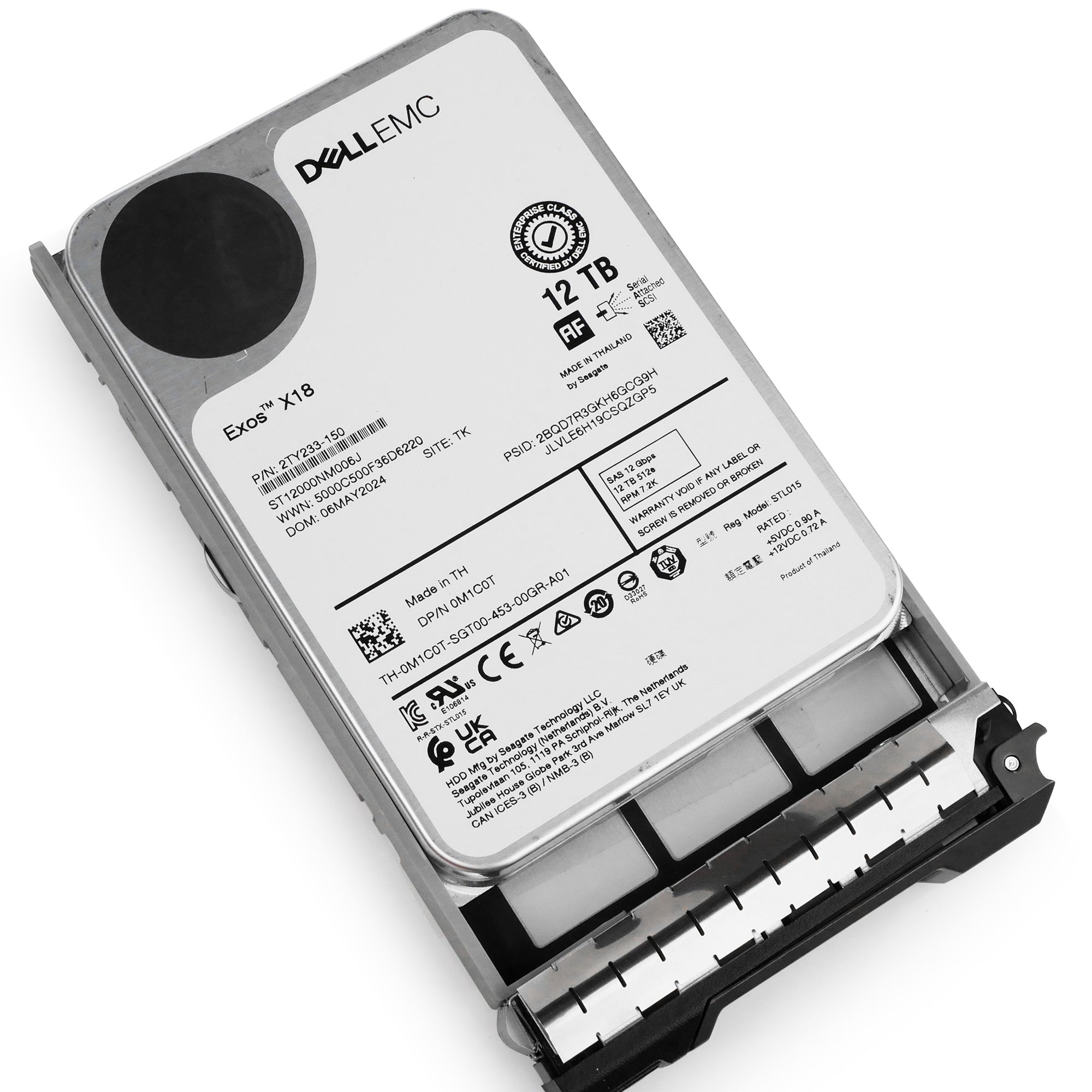 Dell G13 2TNTT 12TB 7.2K RPM SAS 12Gb/s 512e 3.5in Refurbished HDD