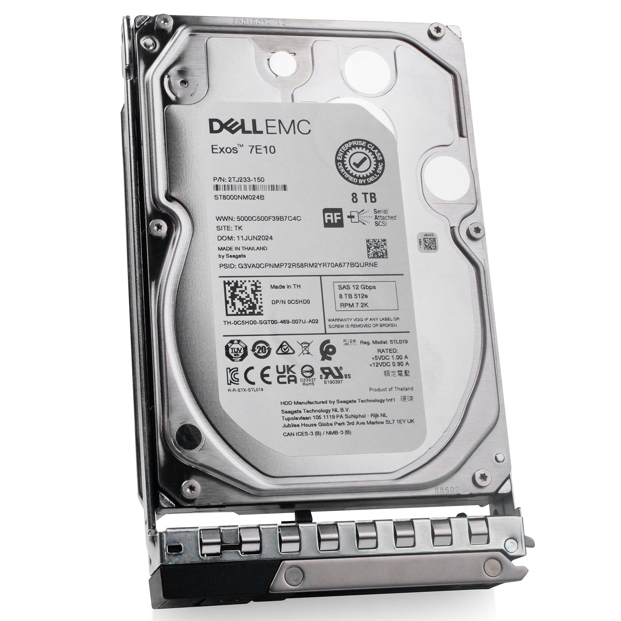 Dell G14 400-ATKR 8TB 7.2K RPM SAS 12Gb/s 512e 3.5in Hard Drive