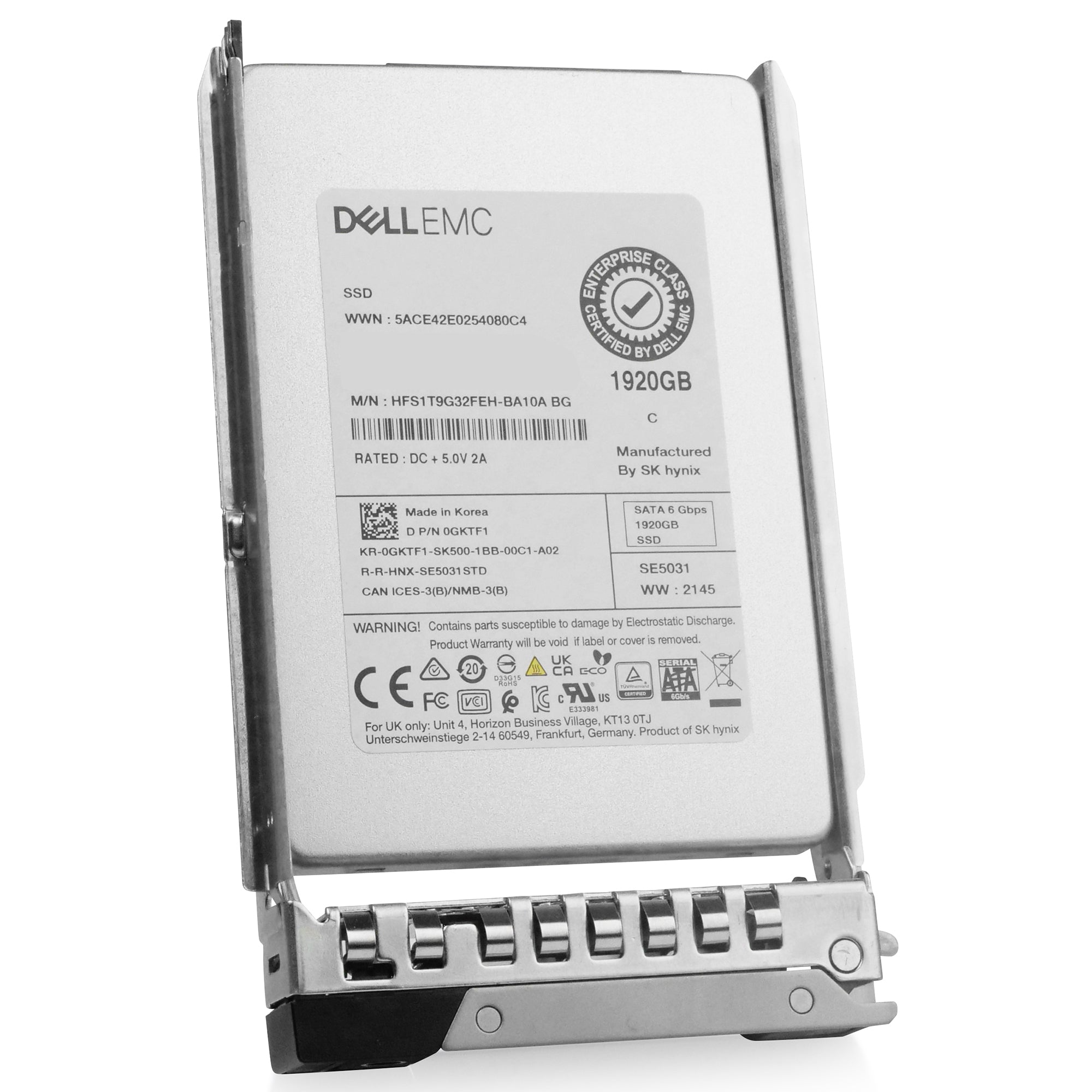 Dell G14 400-AMHS 1.92TB 3 DWPD SATA 6Gb/s Mixed-Use 3D TLC 2.5in Refurbished SSD