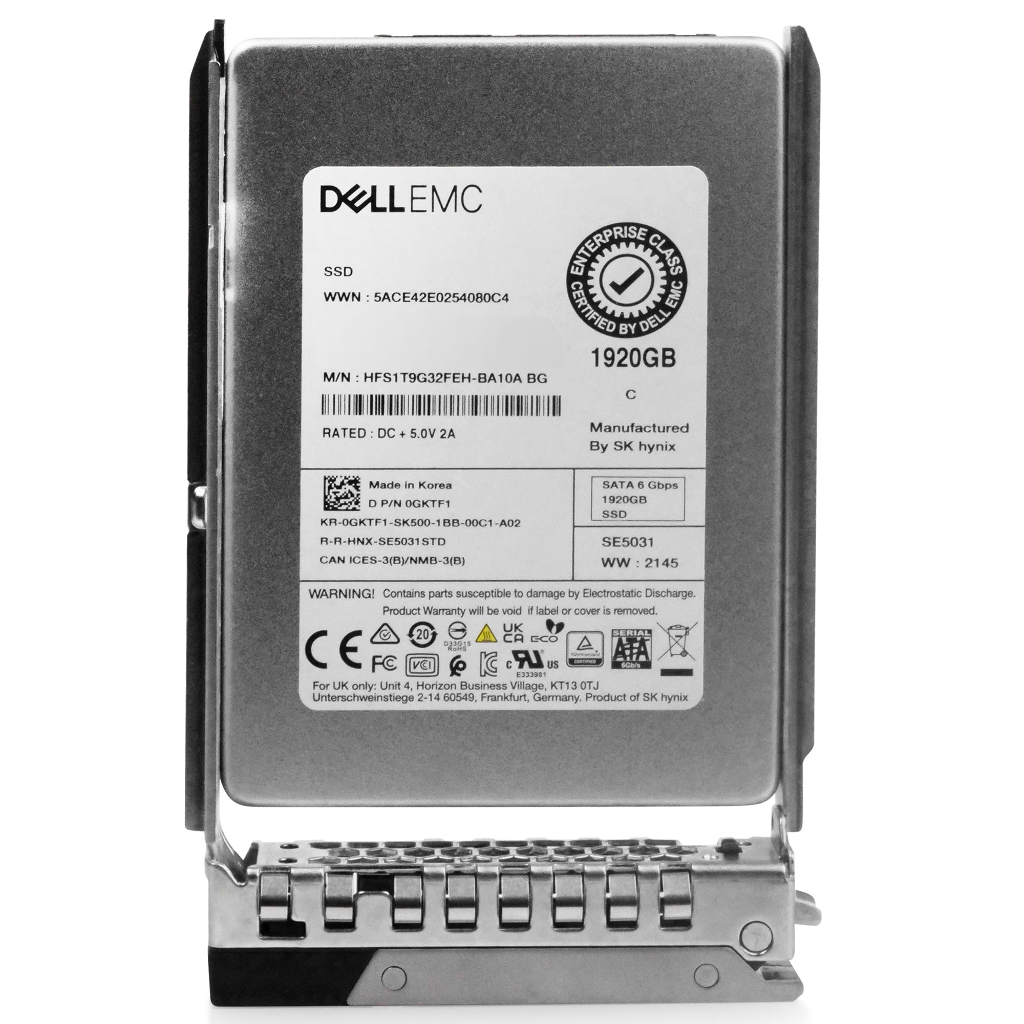 Dell G14 59P1J 1.92TB 3 DWPD SATA 6Gb/s Mixed-Use 3D TLC 2.5in Refurbished SSD