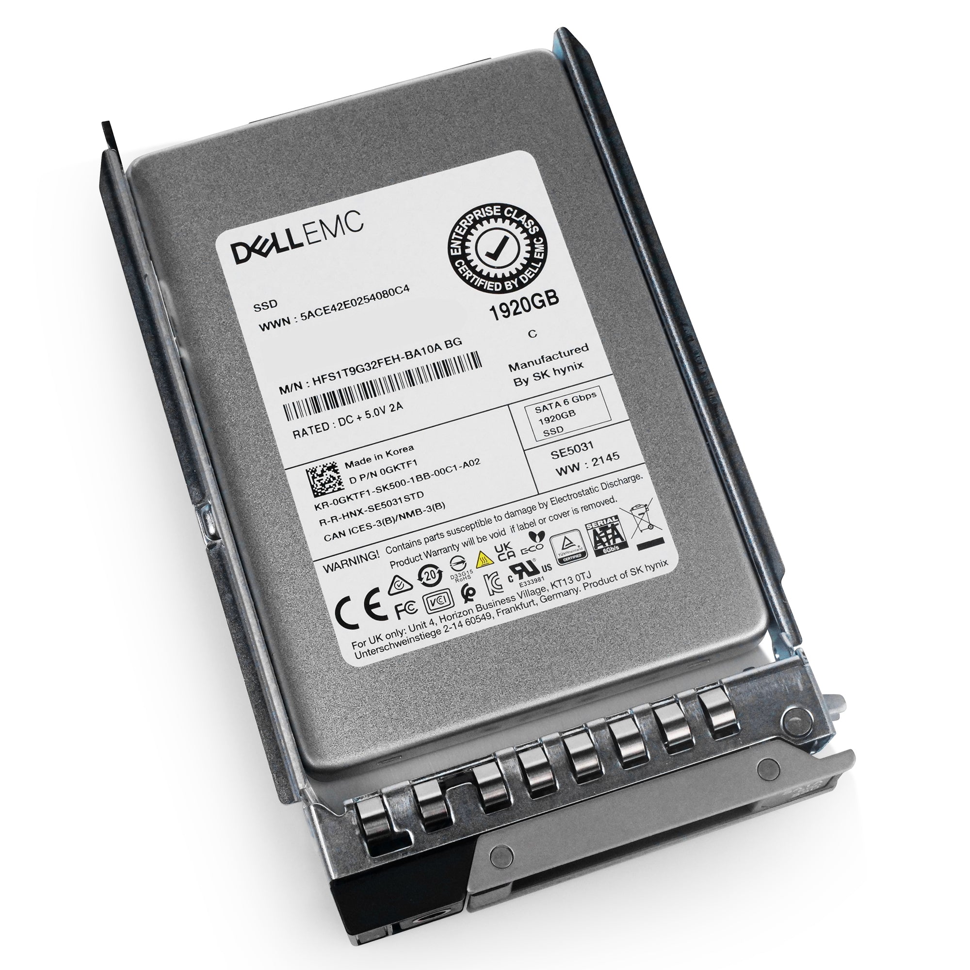 Dell G14 400-AMHS 1.92TB 3 DWPD SATA 6Gb/s Mixed-Use 3D TLC 2.5in Refurbished SSD