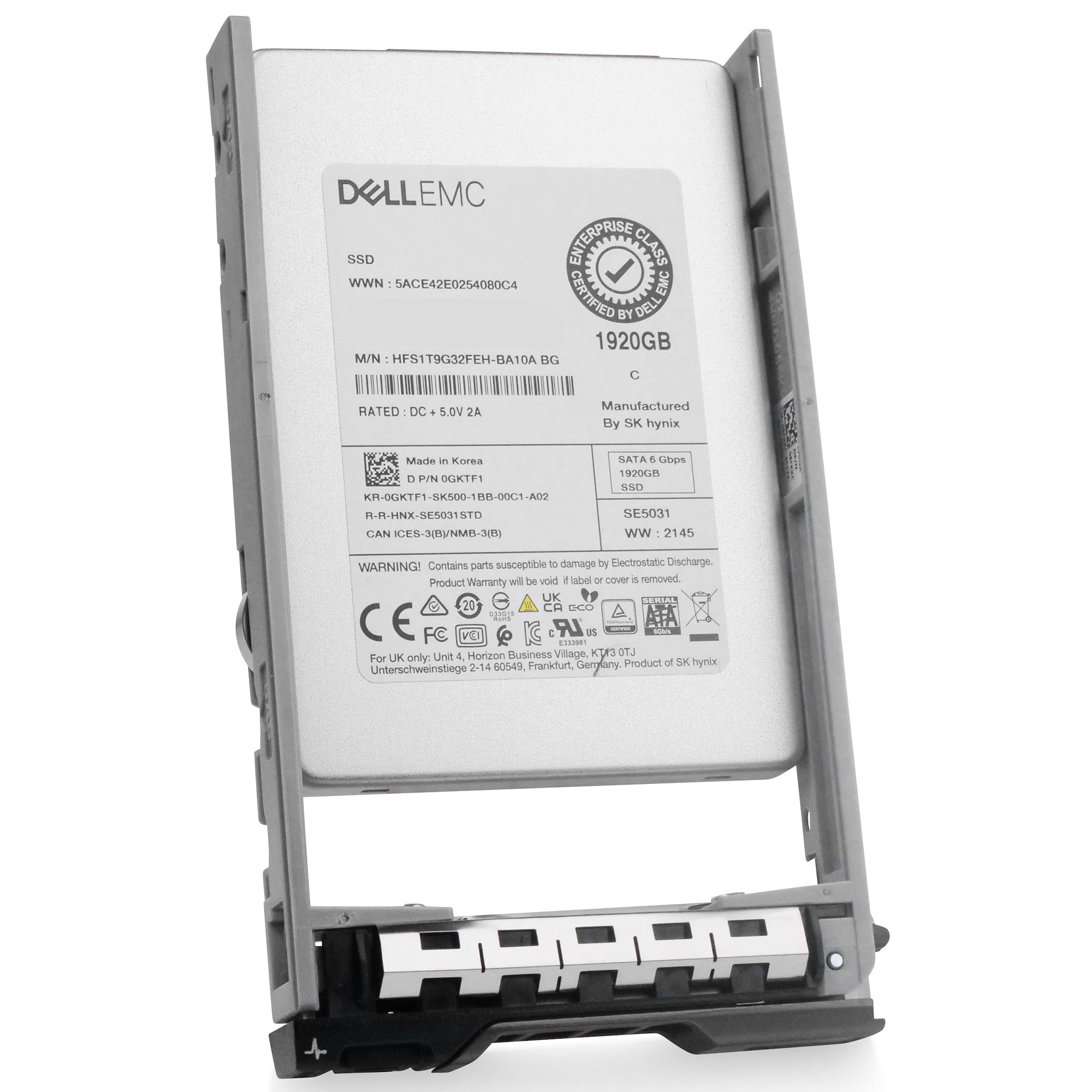 Dell G13 XGDDH 1.92TB 3 DWPD SATA 6Gb/s Mixed Use 3D TLC 2.5in Refurbished SSD
