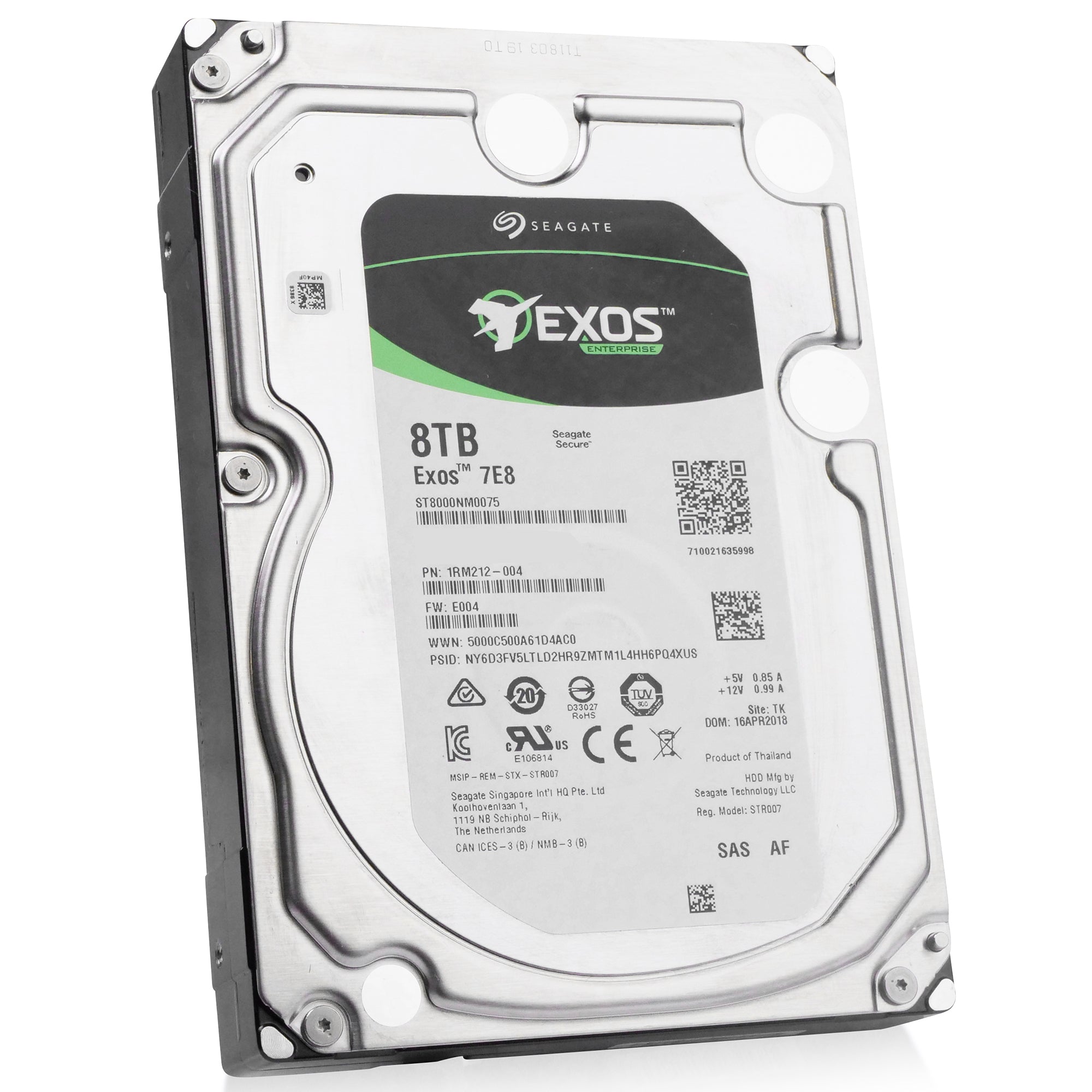Seagate Exos 7E8 ST8000NM0075 8TB 7.2K RPM SAS 12Gb/s 256MB 3.5" Refurbished HDD