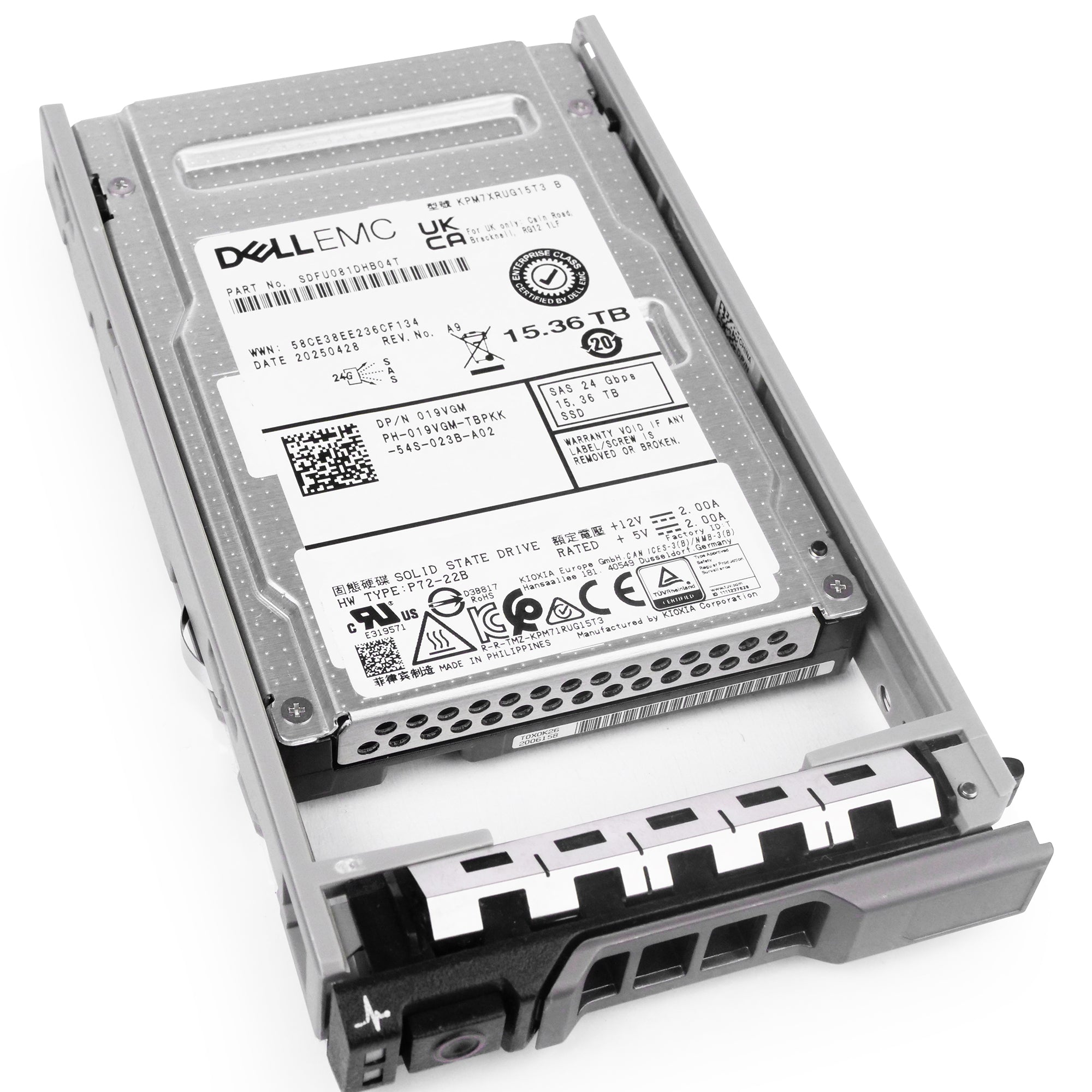 Dell G13 019VGM 15.36TB 1 DWPD SAS-4 24Gb/s 3D TLC 2.5in Refurbished SSD
