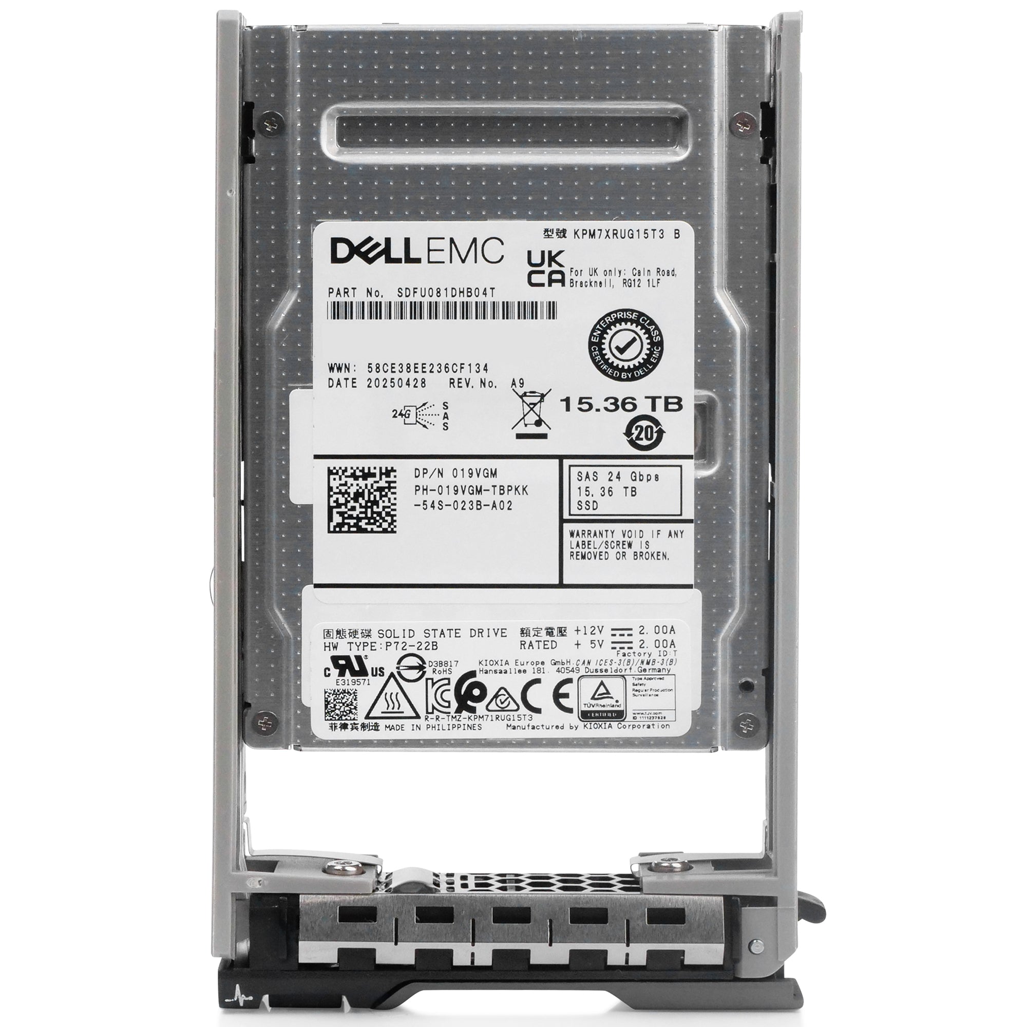 Dell G13 019VGM 15.36TB 1 DWPD SAS-4 24Gb/s 3D TLC 2.5in Refurbished SSD