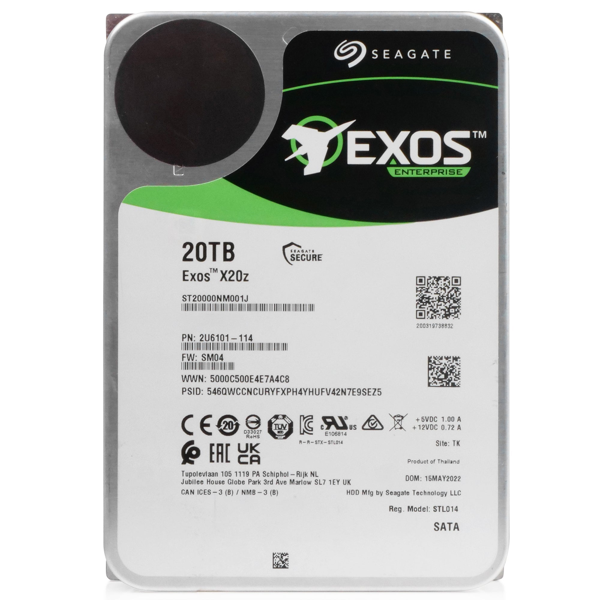 Seagate Exos X20z Host Managed SMR ST20000NM001J 20TB 7.2K RPM SATA 6Gb/s 3.5in Hard Drive