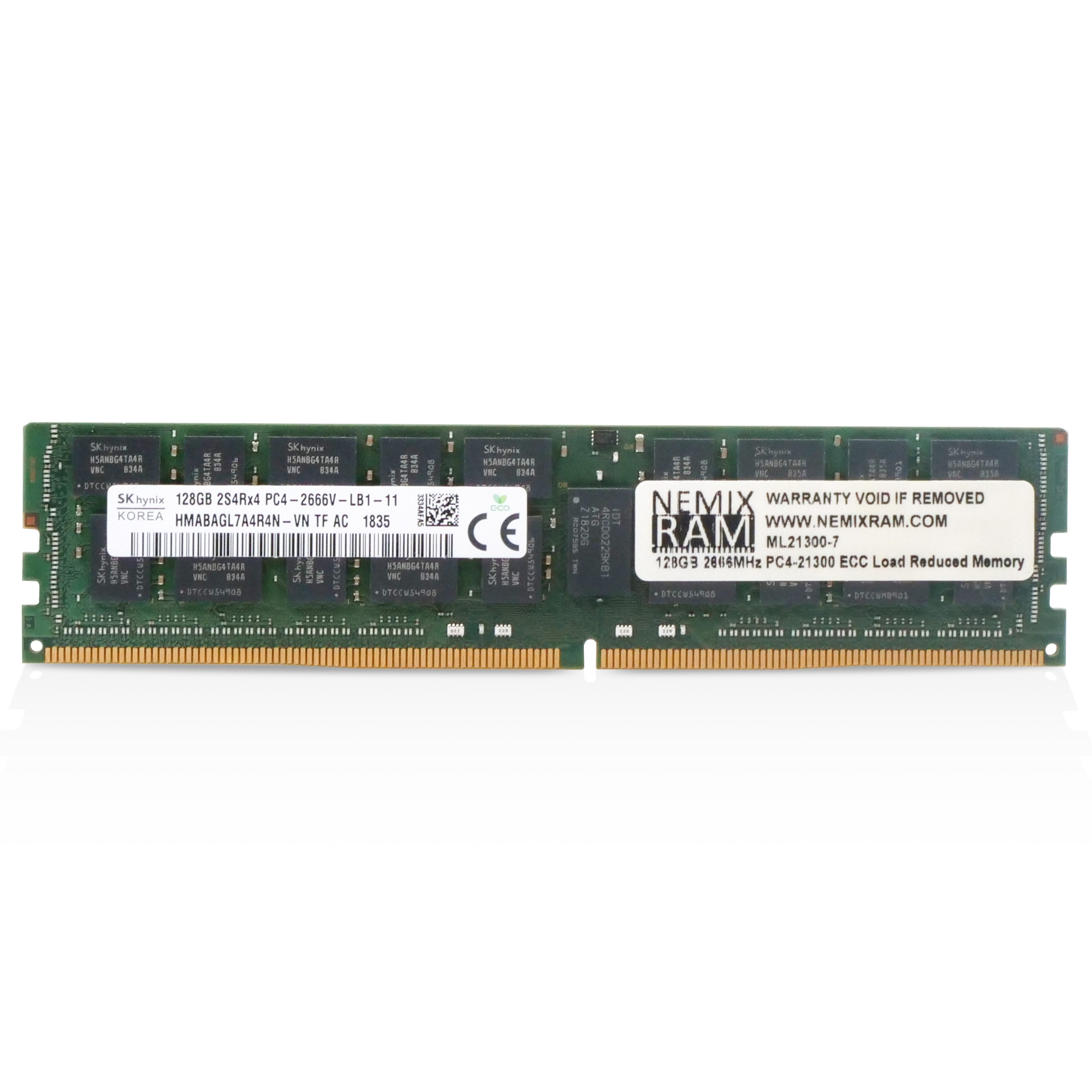 SK Hynix/NEMIX HMABAGL7A4R4N-VN 128GB 8Rx4 DDR4 2666MHz LRDIMM ECC Server RAM (PC4-21300) Seller Refurbished
