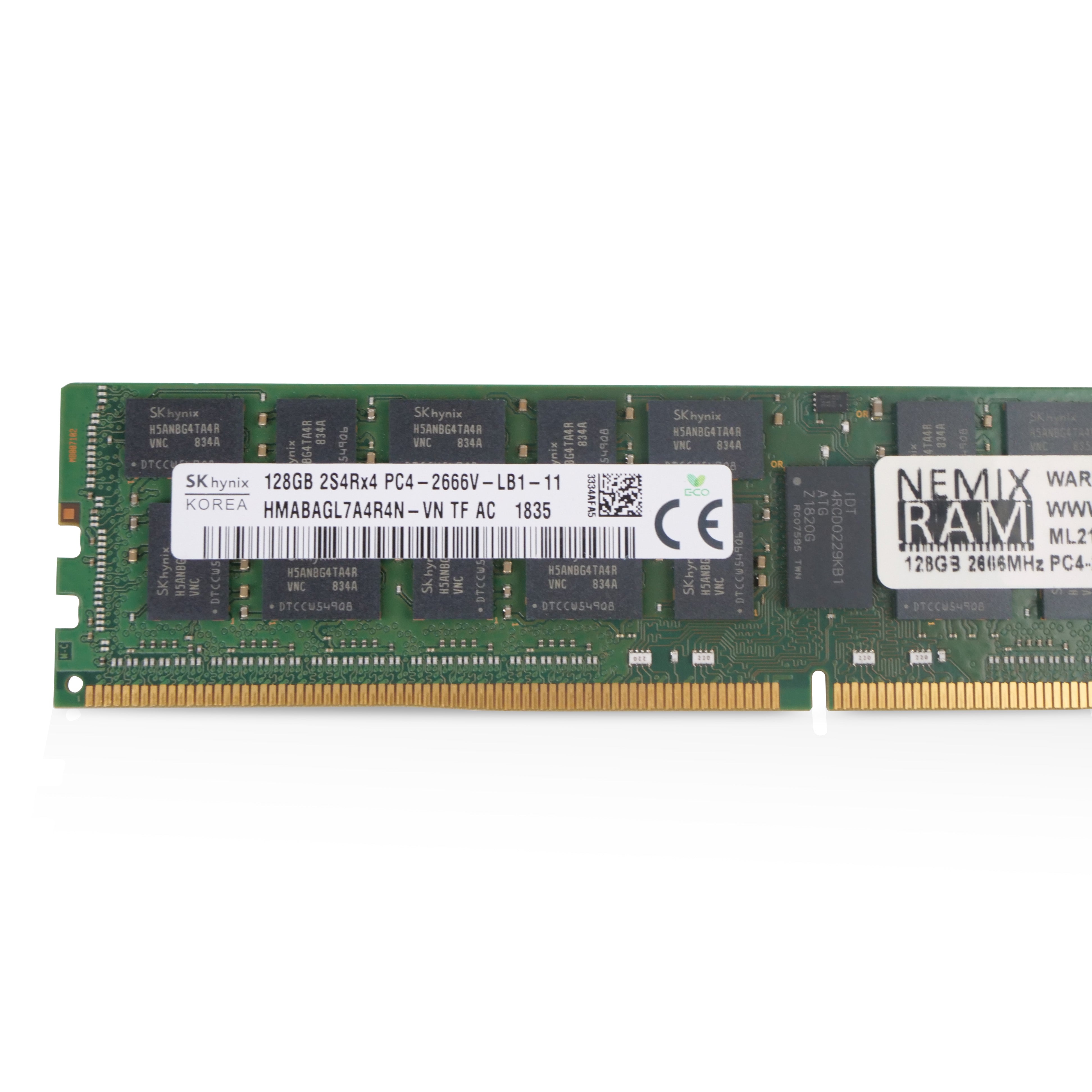 SK Hynix/NEMIX HMABAGL7A4R4N-VN 128GB 8Rx4 DDR4 2666MHz LRDIMM ECC Server RAM (PC4-21300) Seller Refurbished