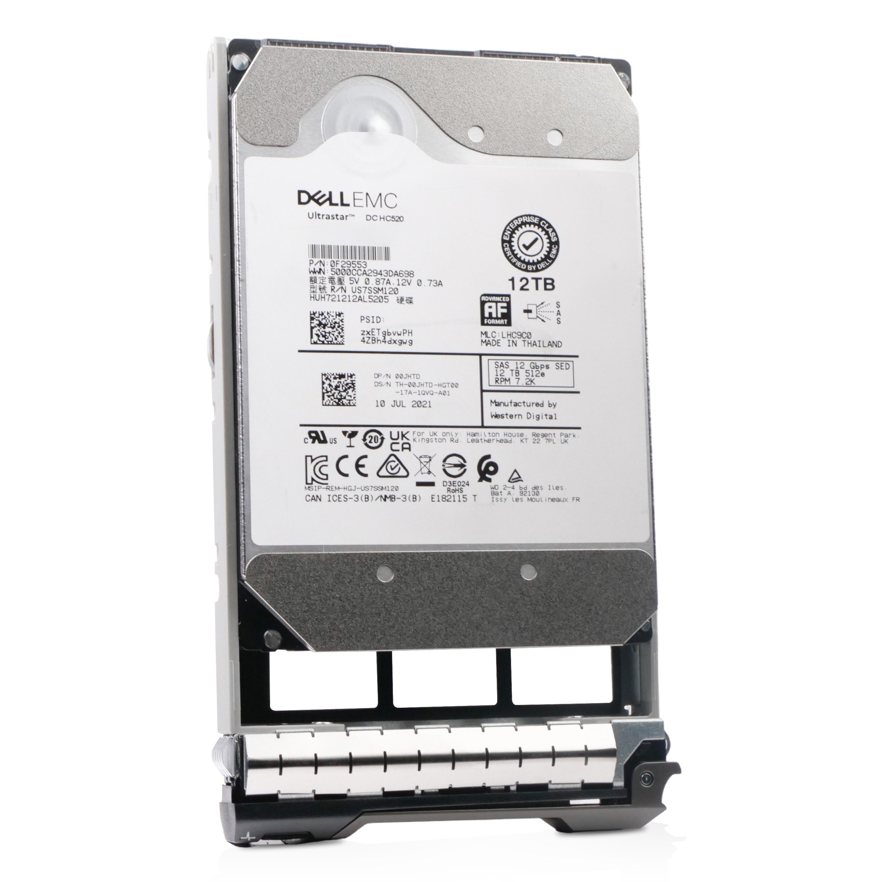 Dell G13 G98D7 12TB 7.2K RPM SAS 12Gb/s 512e 256MB 3.5in Refurbished HDD