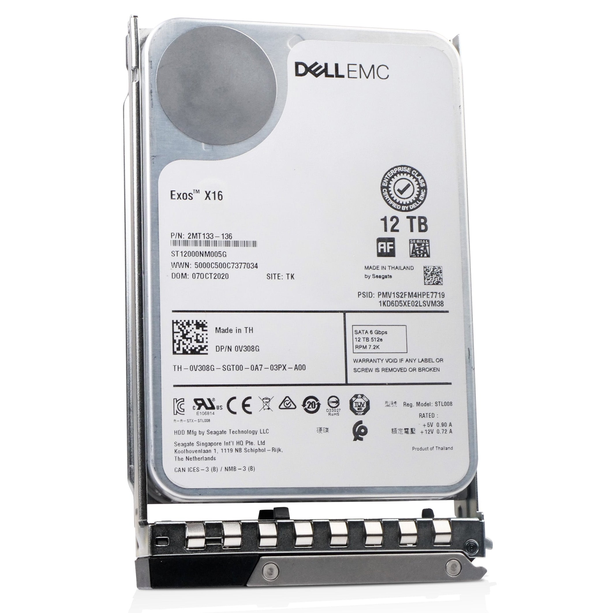 Dell G14 05C2XG 12TB 7.2K RPM SATA 6Gb/s 512e 256MB 3.5in Refurbished HDD
