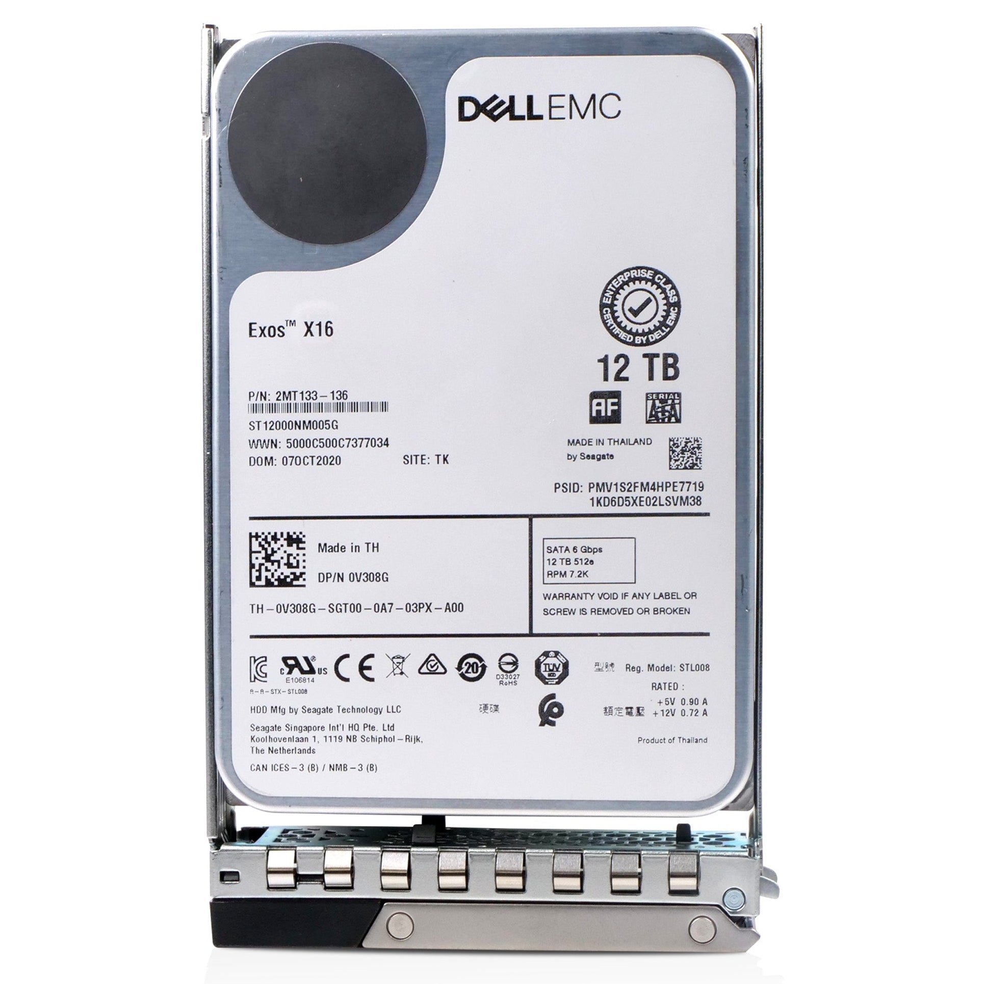 Dell G14 400-AWMV 12TB 7.2K RPM SATA 6Gb/s 512e 3.5in Refurbished HDD