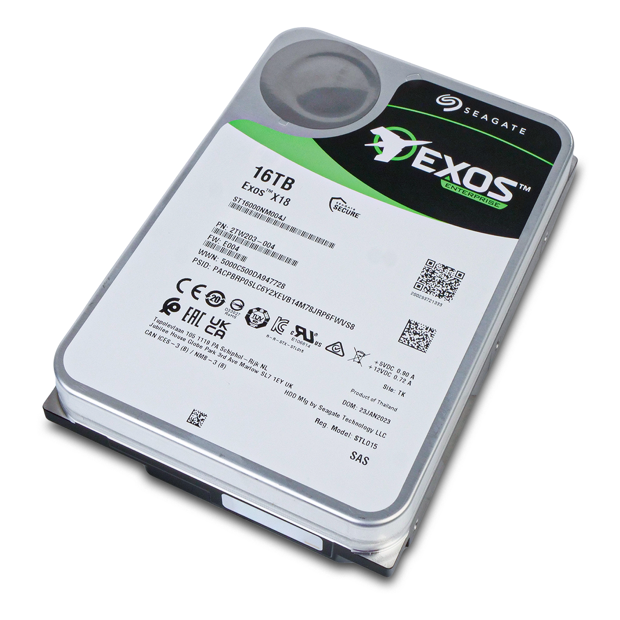 Seagate Exos X18 ST16000NM004J 16TB 7.2K RPM SAS 12Gb/s 3.5in Hard Drive