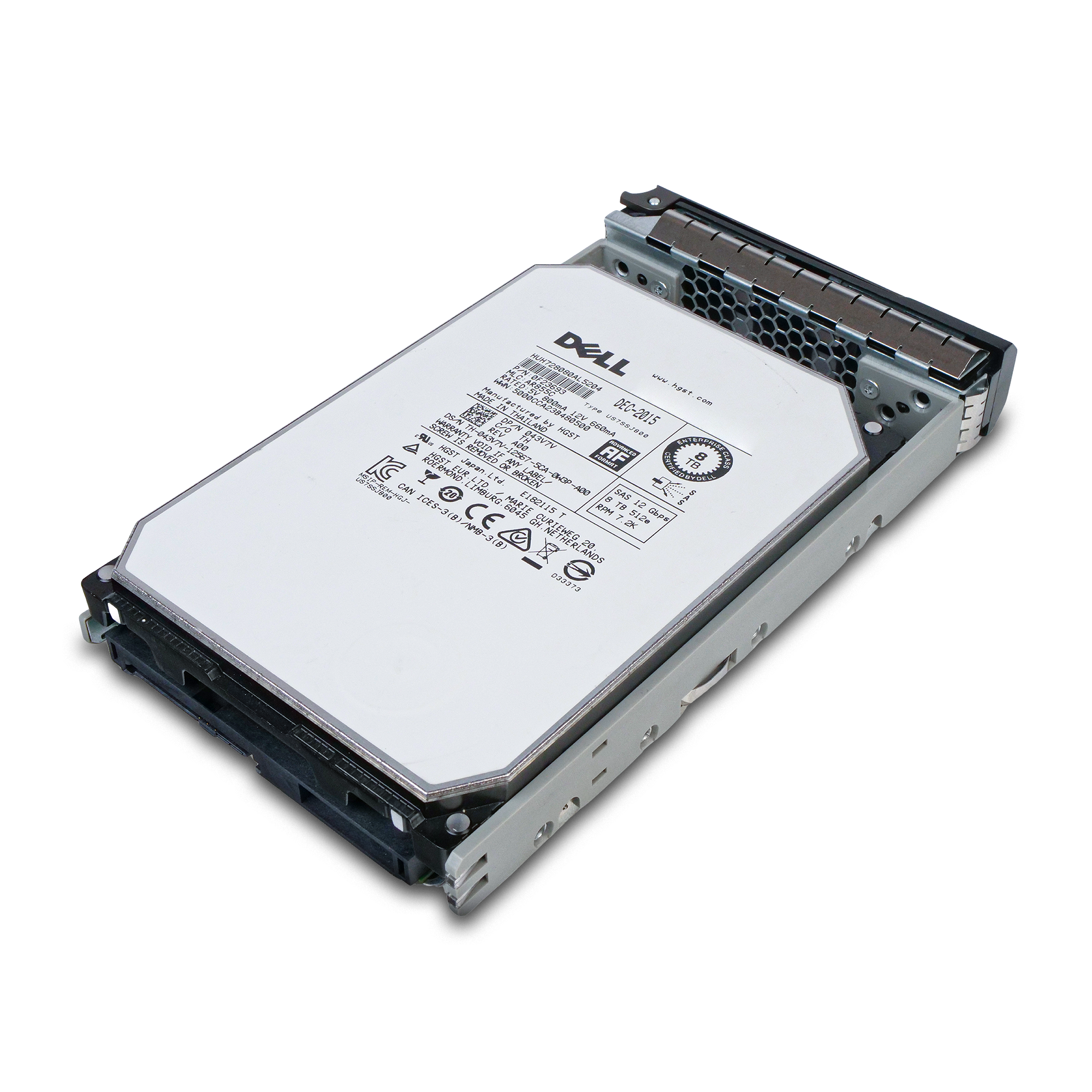 Dell G13 043V7V 8TB 7.2K RPM SAS 12Gb/s 512e 128 MB 3.5in Refurbished HDD