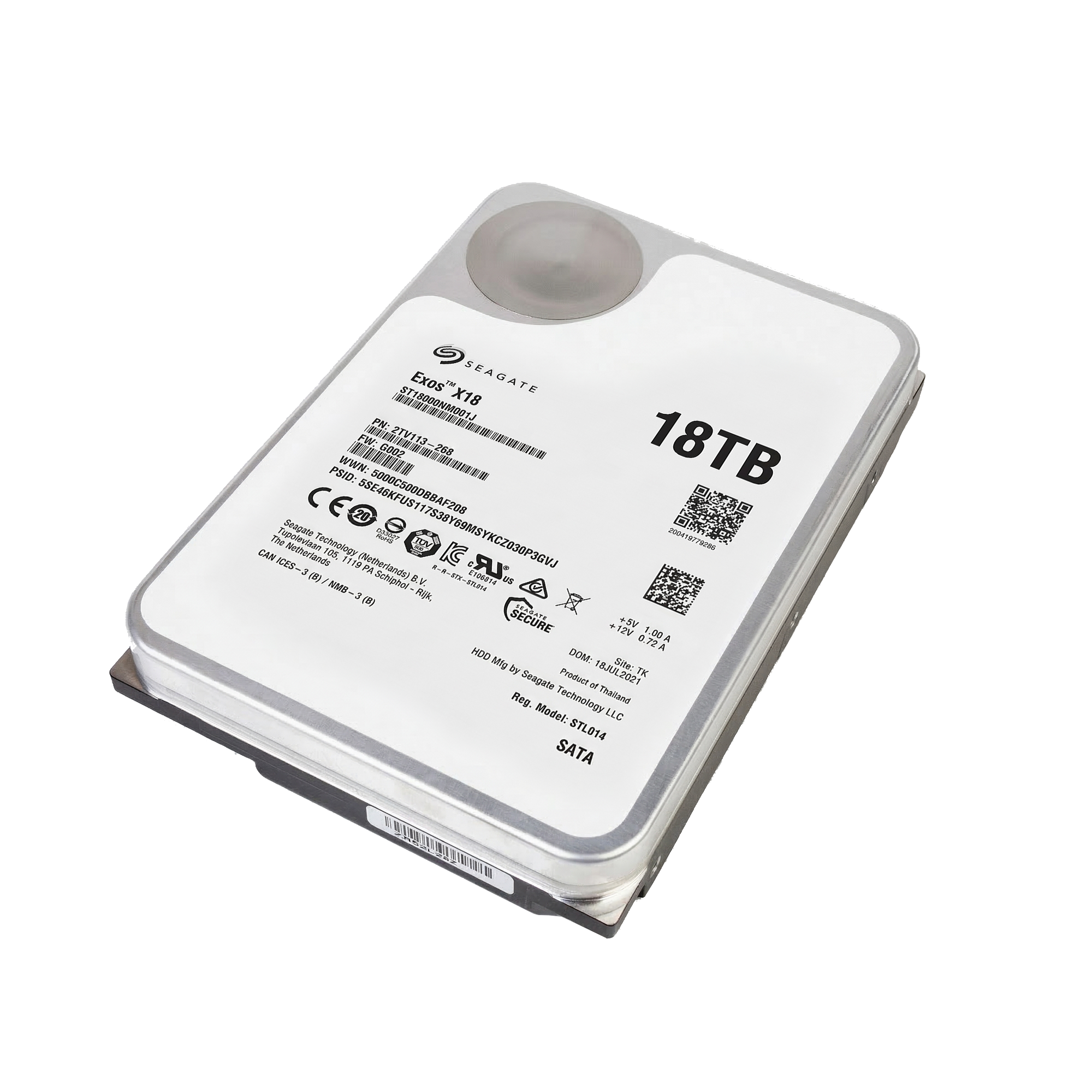 Seagate Exos X18 ST18000NM001J 18TB 7.2K RPM SATA 6Gb/s SED 3.5in Hard Drive