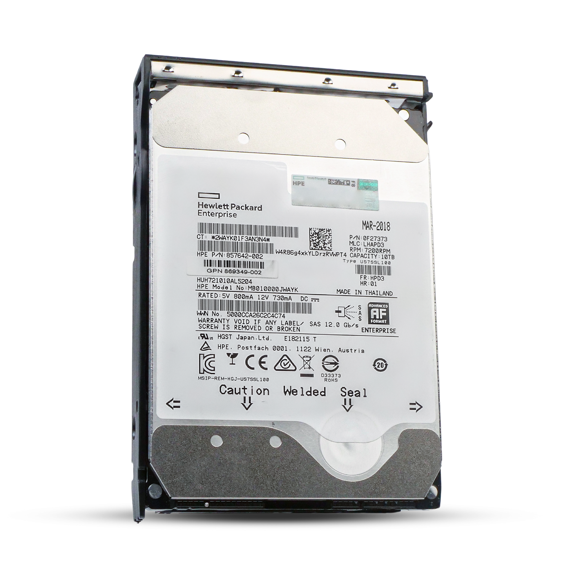 HP Generation 11 P09161-K21 10TB 7.2K RPM SAS 12Gb/s 512e 256MB 3.5in Refurbished HDD