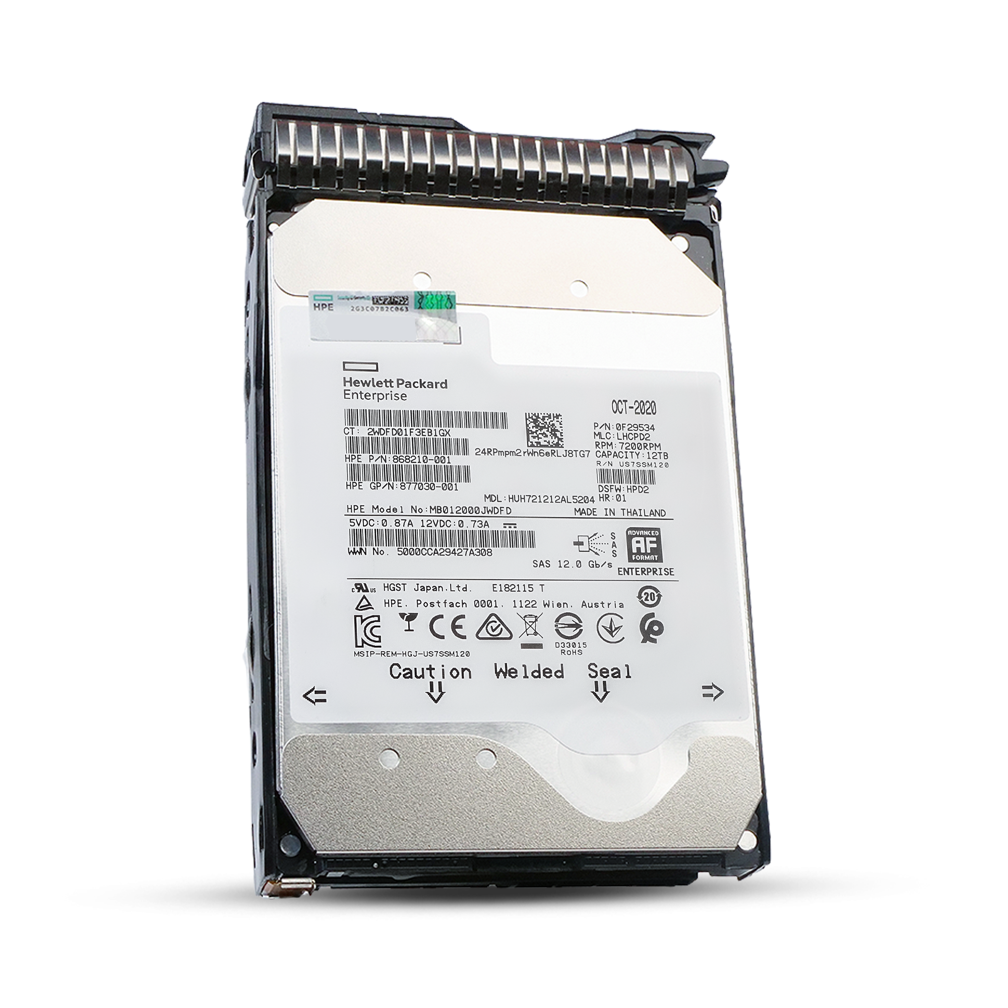 HP Generation 8 881790-001 12TB 7.2K RPM SAS 12Gb/s 512e 256MB 3.5in Refurbished HDD
